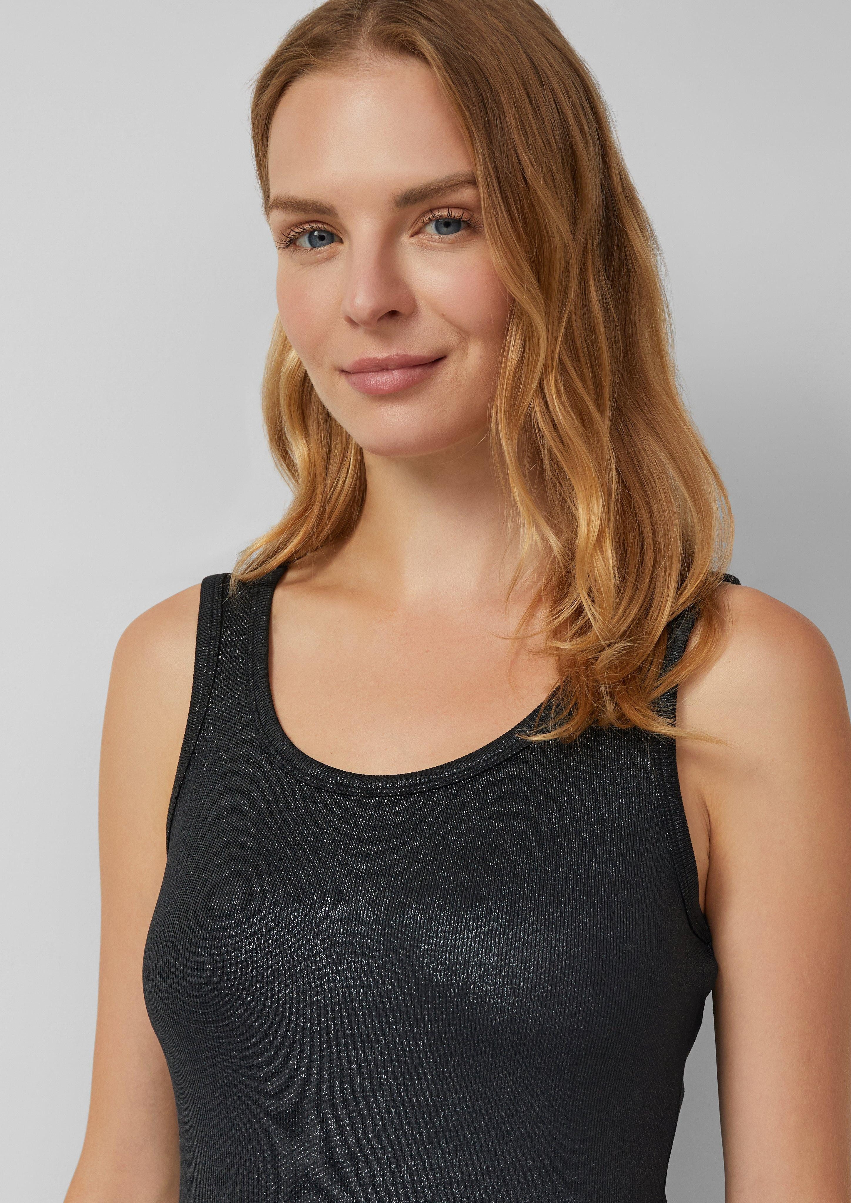 s.Oliver Shirttop Geripptes Tank-Top mit glitzerndem günstig online kaufen