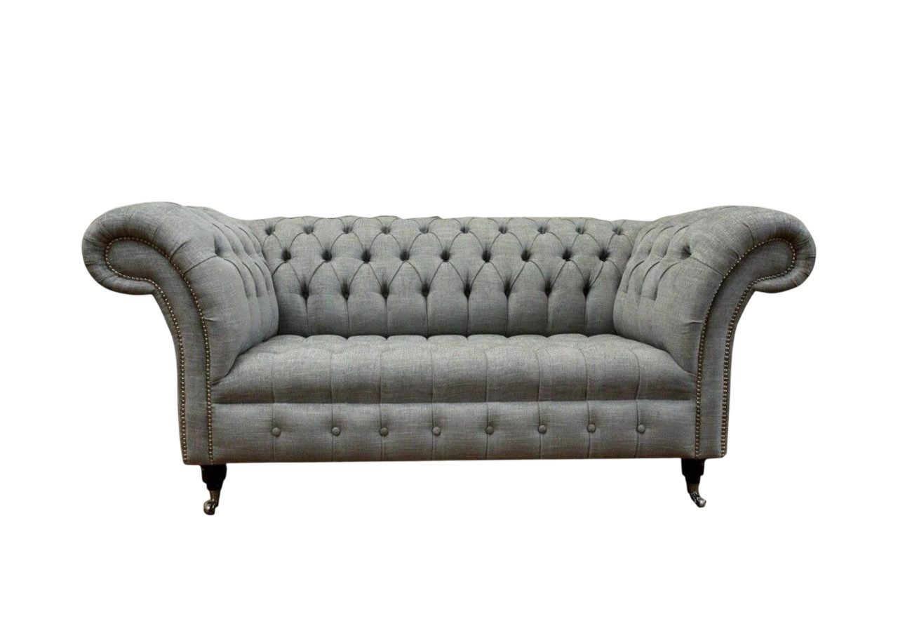 Xlmoebel Chesterfield-Sofa Leder Sofa Couch Grau für Lounge und Club Einrichtung, 1 Teile, Made in Europa