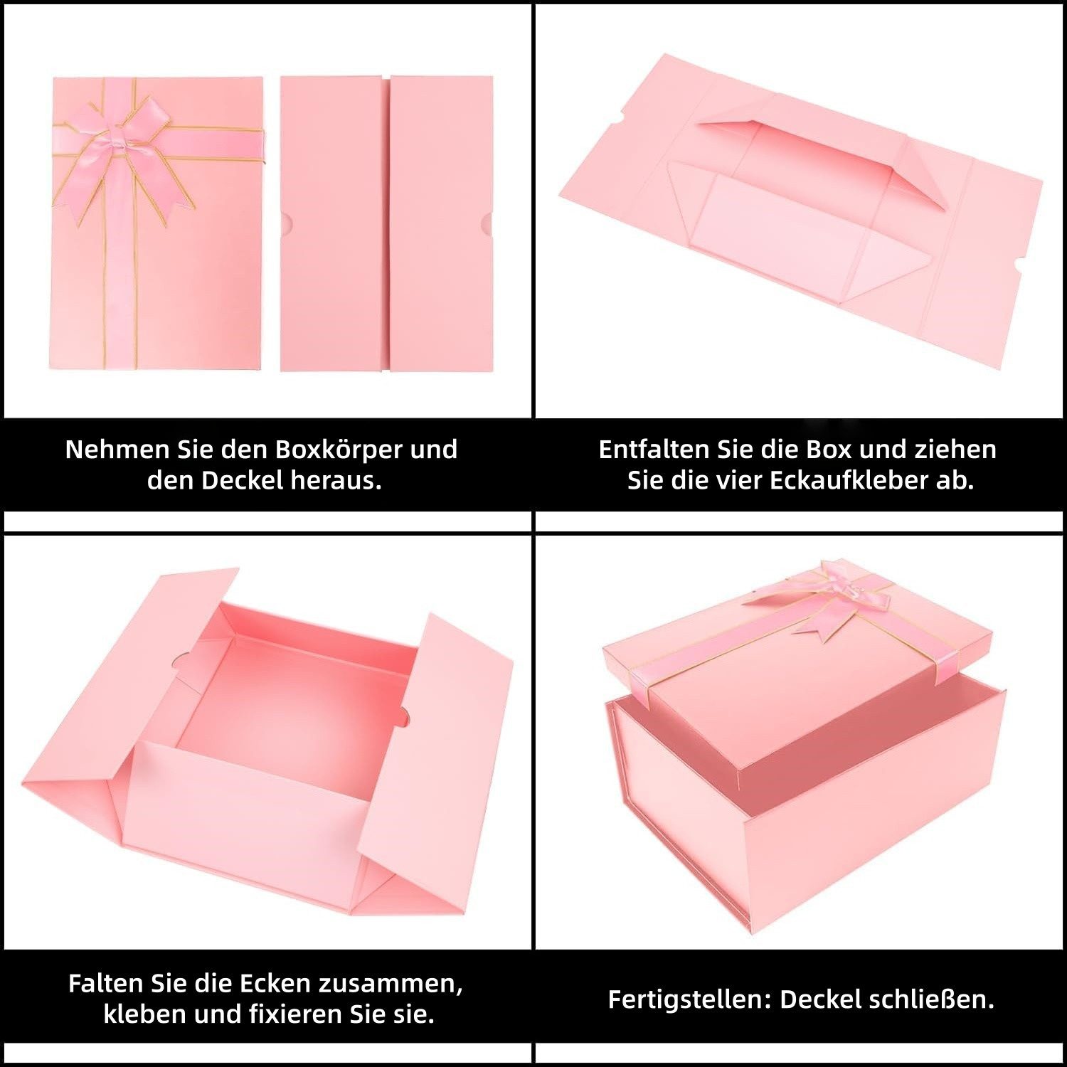 FOUORTUNATE-BEE Aufbewahrungsbox Geschenkbox mit Deckel – Ideal für Feiertage und Geburtstagsgeschenke, Vielseitige Geschenkverpackung für Vatertag, Muttertag, Ostern & Co.