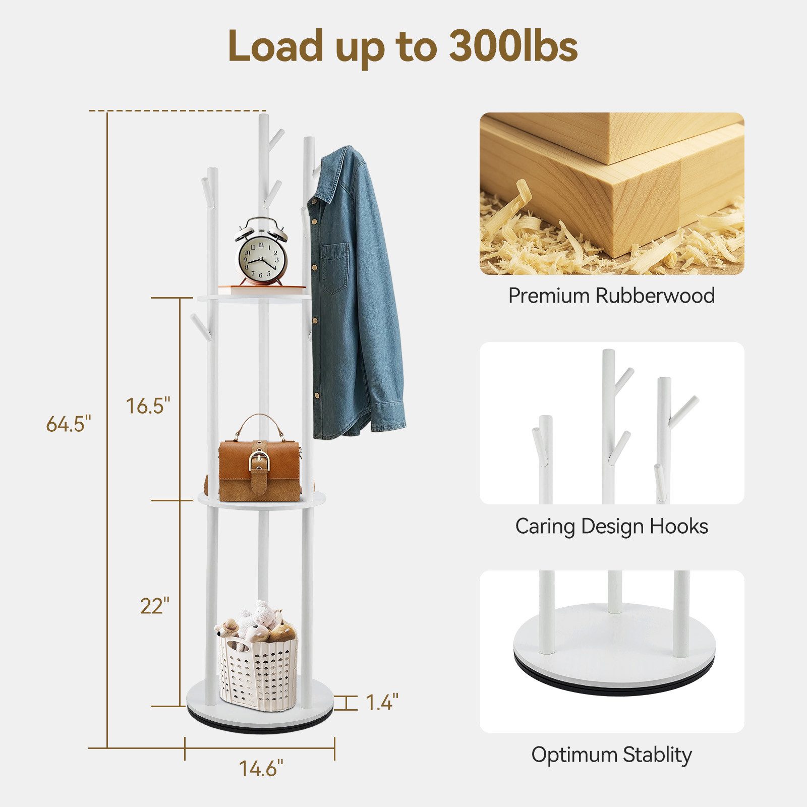 Youyijia Garderobenständer Garderobenständer Drehbarer Kleiderstände 9 Hake günstig online kaufen