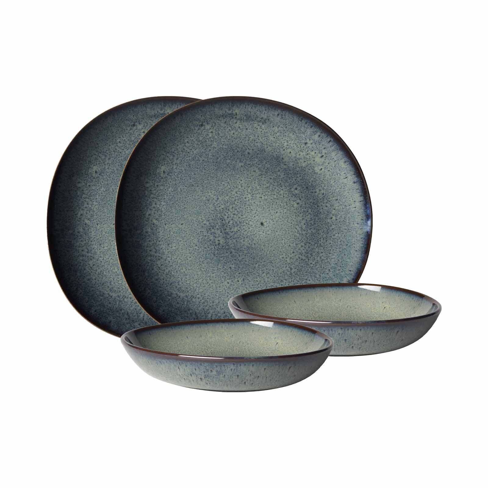 like. by Villeroy & Boch Kombiservice Lave Tafel-Set 4er Set (4-tlg), Steingut