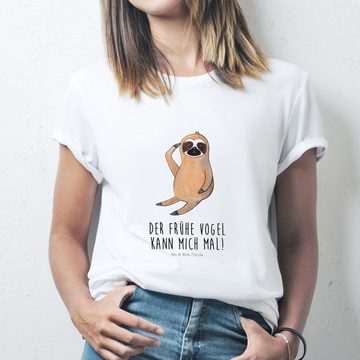 Mr. & Mrs. Panda T-Shirt Faultier Vogel zeigen - Weiß - Geschenk, fragend, Faultier Deko, Faul (1-tlg)