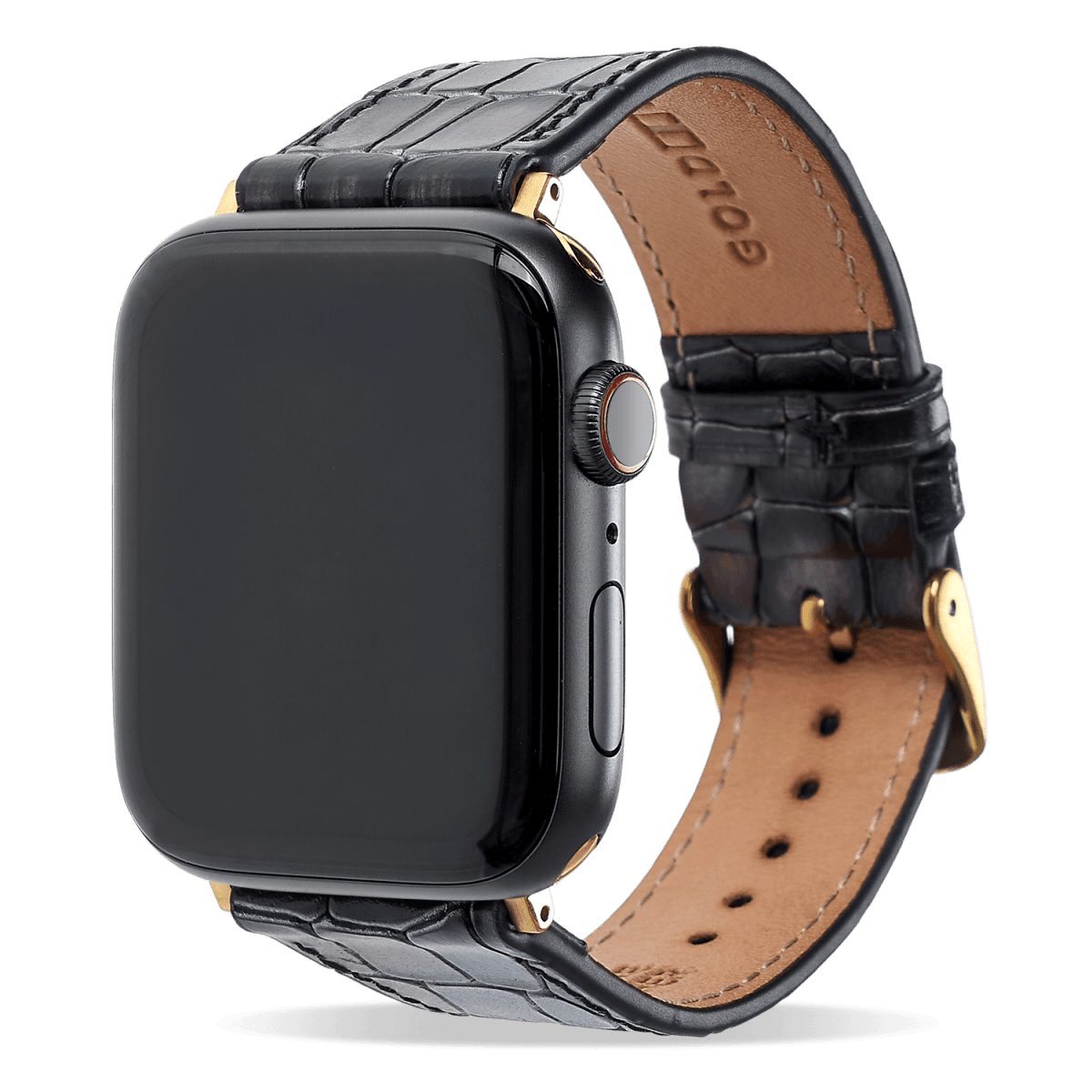 GOLDBLACK Smartwatch-Armband GOLDBLACK Apple Watch Armband MILANO-Design grau (Adapter gold)
