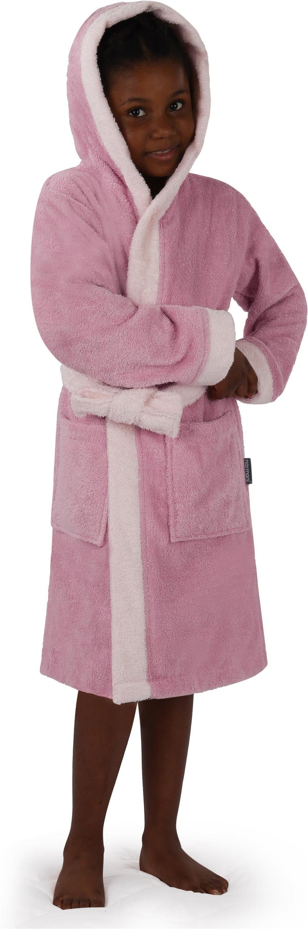 normani Kinderbademantel Kinder Bademantel aus Bio-Baumwolle Elounda, Bio-Baumwolle, Kapuze, Bindegürtel, Kinderbademantel aus weichem und schadtsofffreiem Mate – Bild 4 von 5