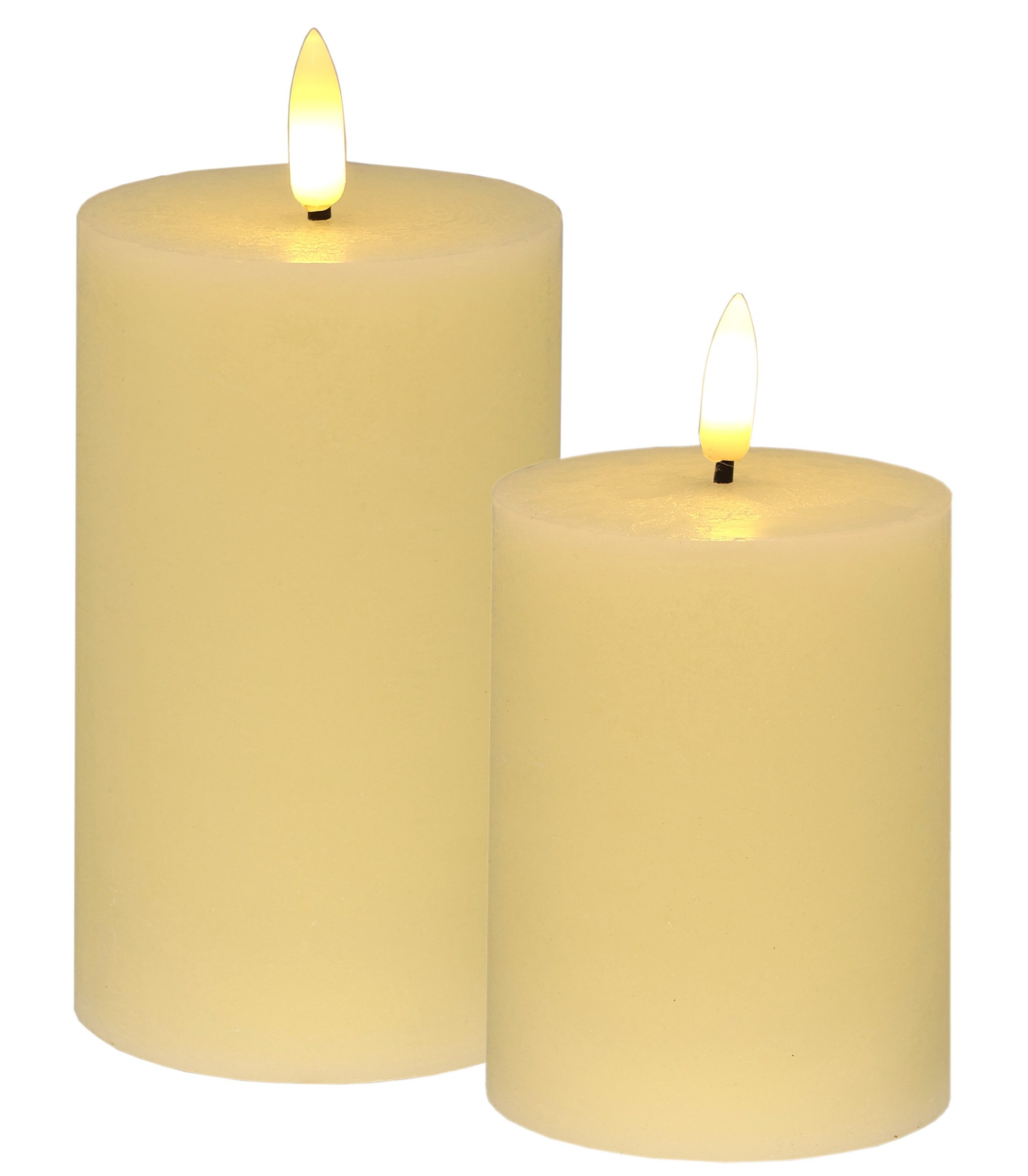LED-Kerze LED Echtwachskerze 2er Set