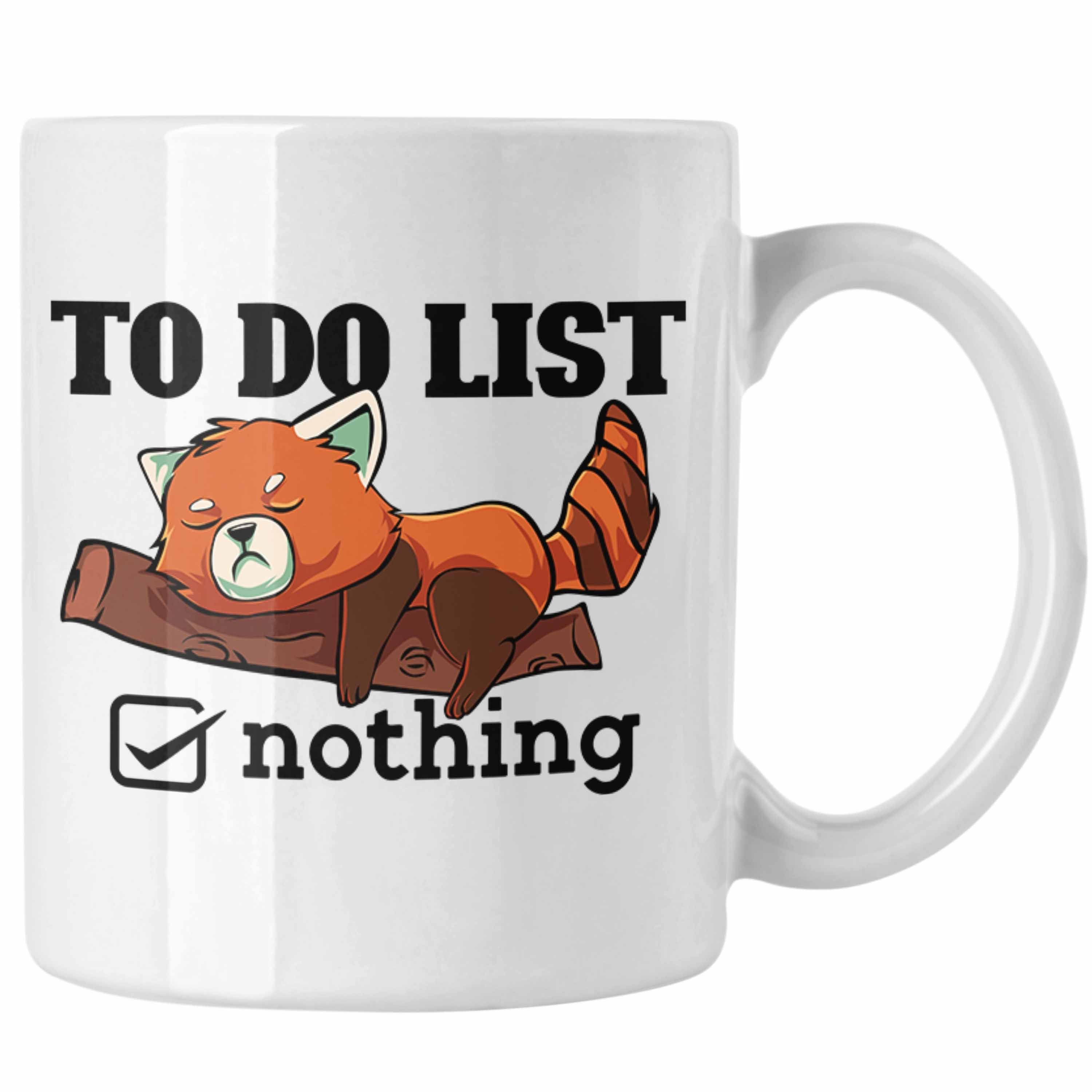 für Geschenk Roter Trendation Witziges Tasse Tierliebhaber Tasse Panda Weiss Lustige