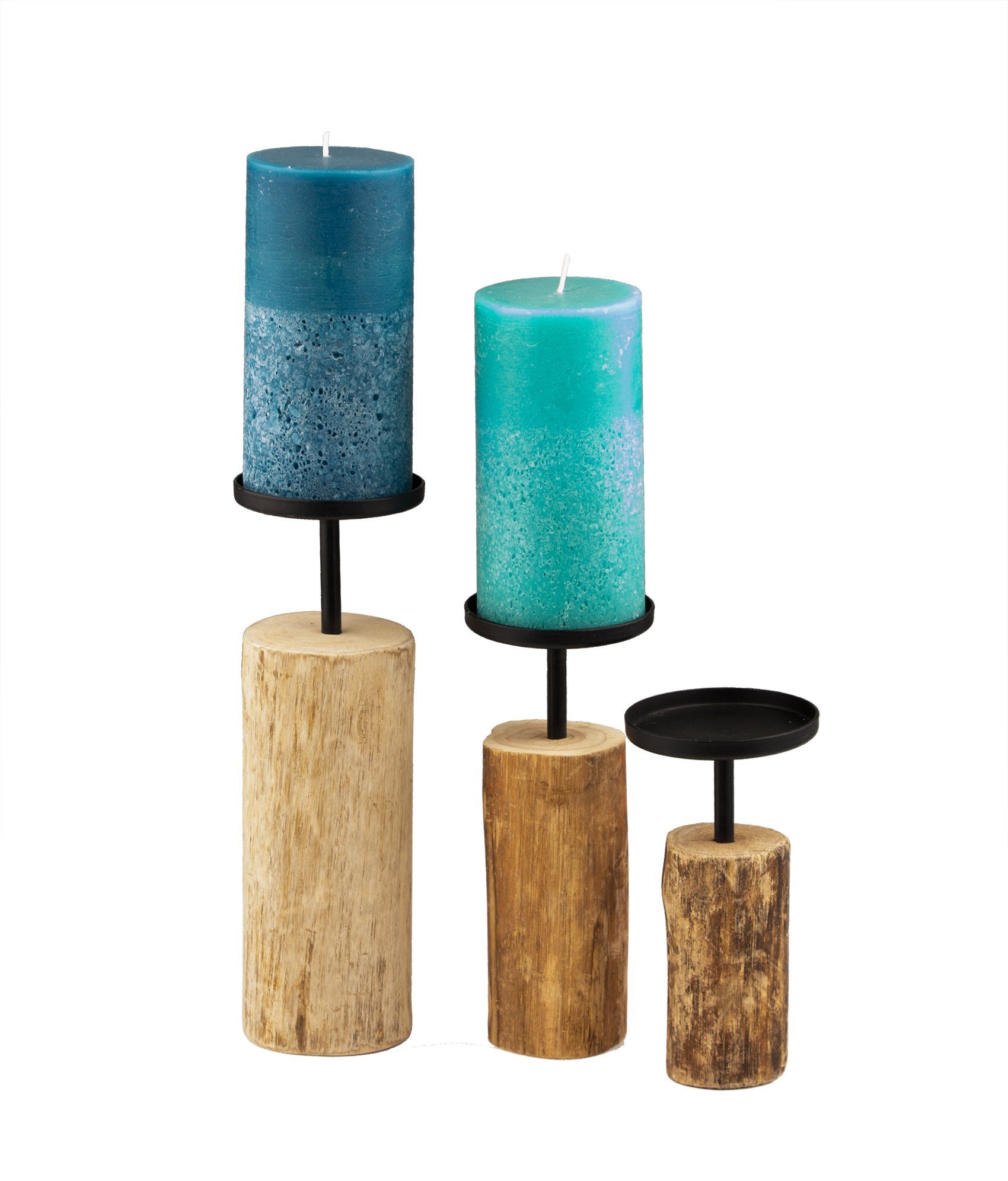 BOLTZE Kerzenleuchter Kerzenleuchter 14-22 cm Ø8 cm 3-teilig Kerzenhalter Stumpenkerzen