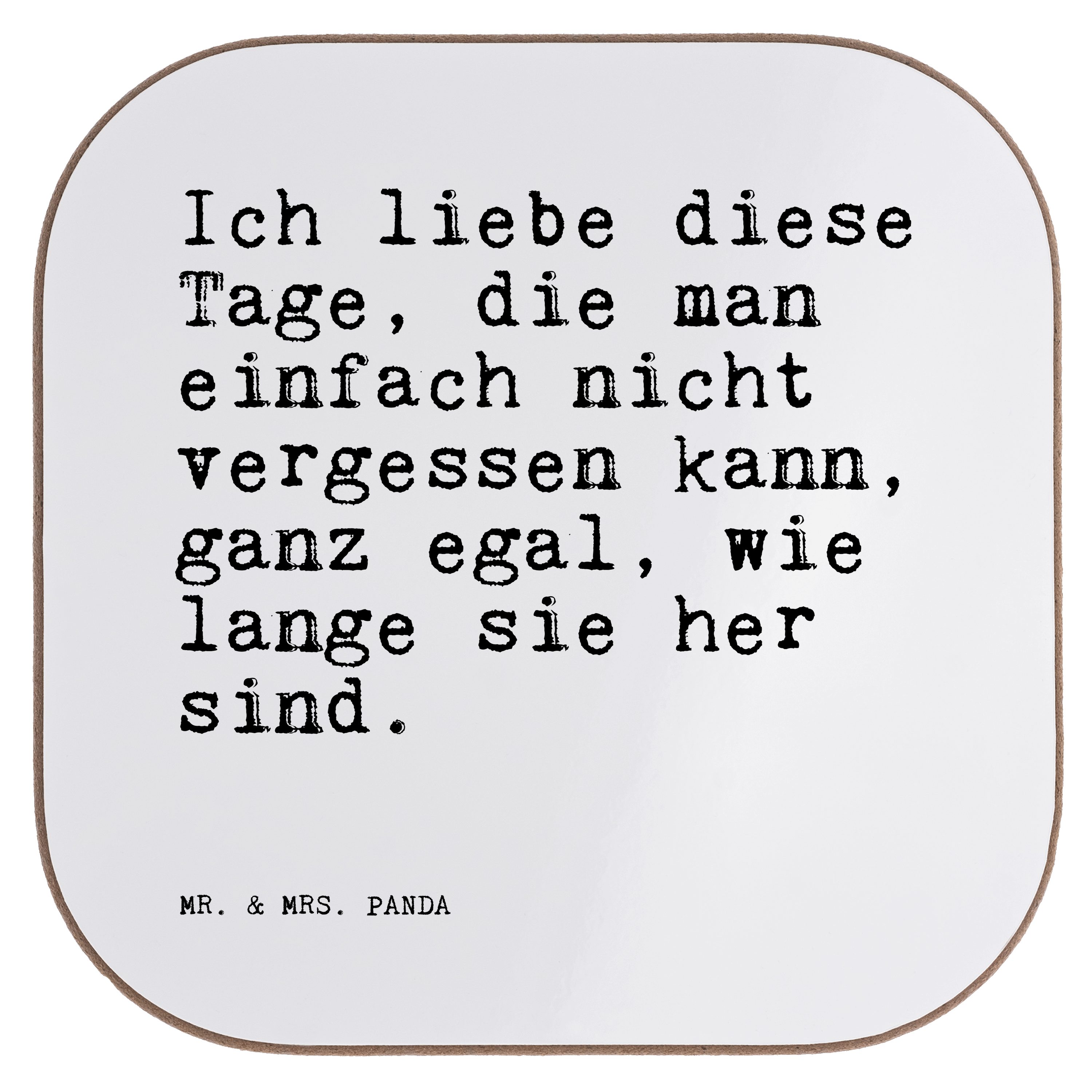 Mr. & Mrs. Panda Getränkeuntersetzer »Ich liebe diese Tage,... Weiß