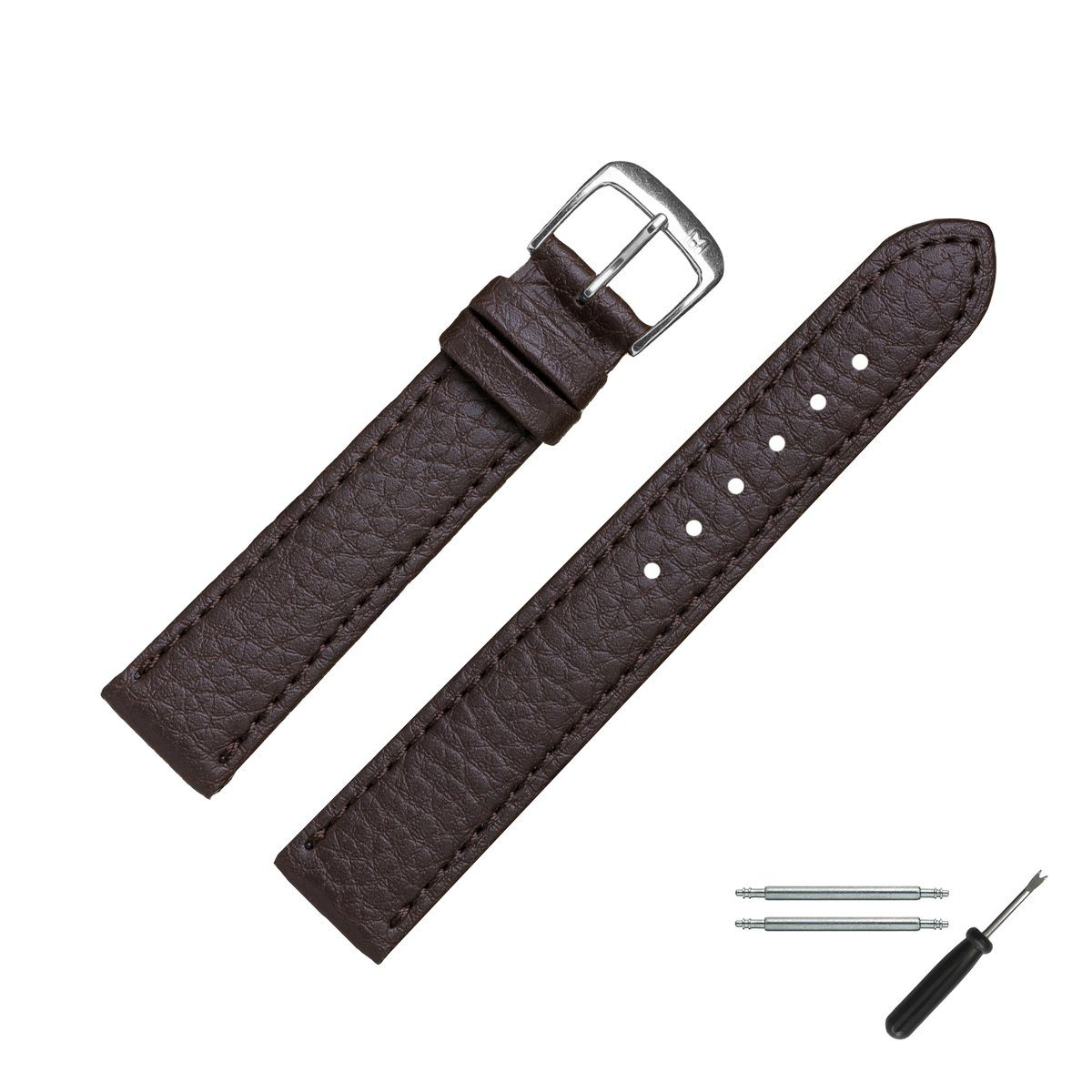 MARBURGER Uhrenarmband 18mm Kunststoff Vegan Braun günstig online kaufen