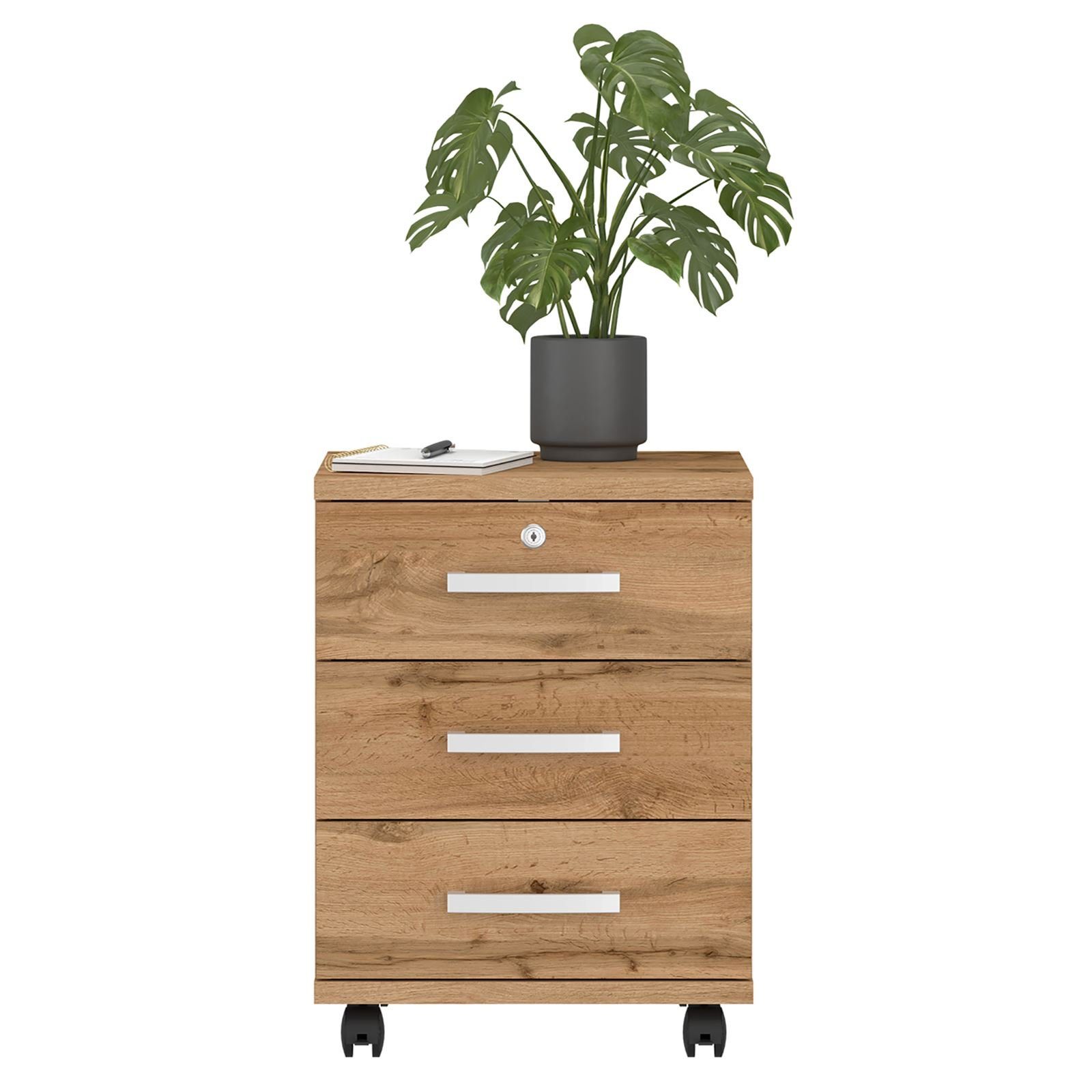 CARO-Möbel Rollcontainer VANCOUVER, Rollcontainer Bürocontainer Schubladens günstig online kaufen