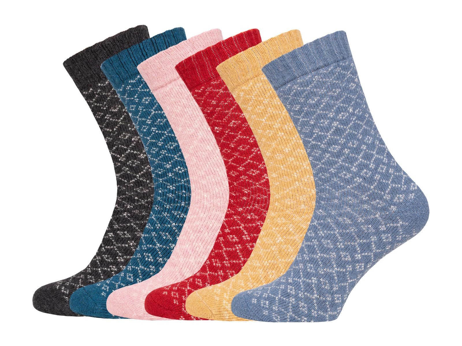 HomeOfSocks Socken 45% Wollsocken Buntes Skandinavisches Design Dicke Socken Hyggelig Warm Mit Hohem 45% Wollanteil In Bunten Design