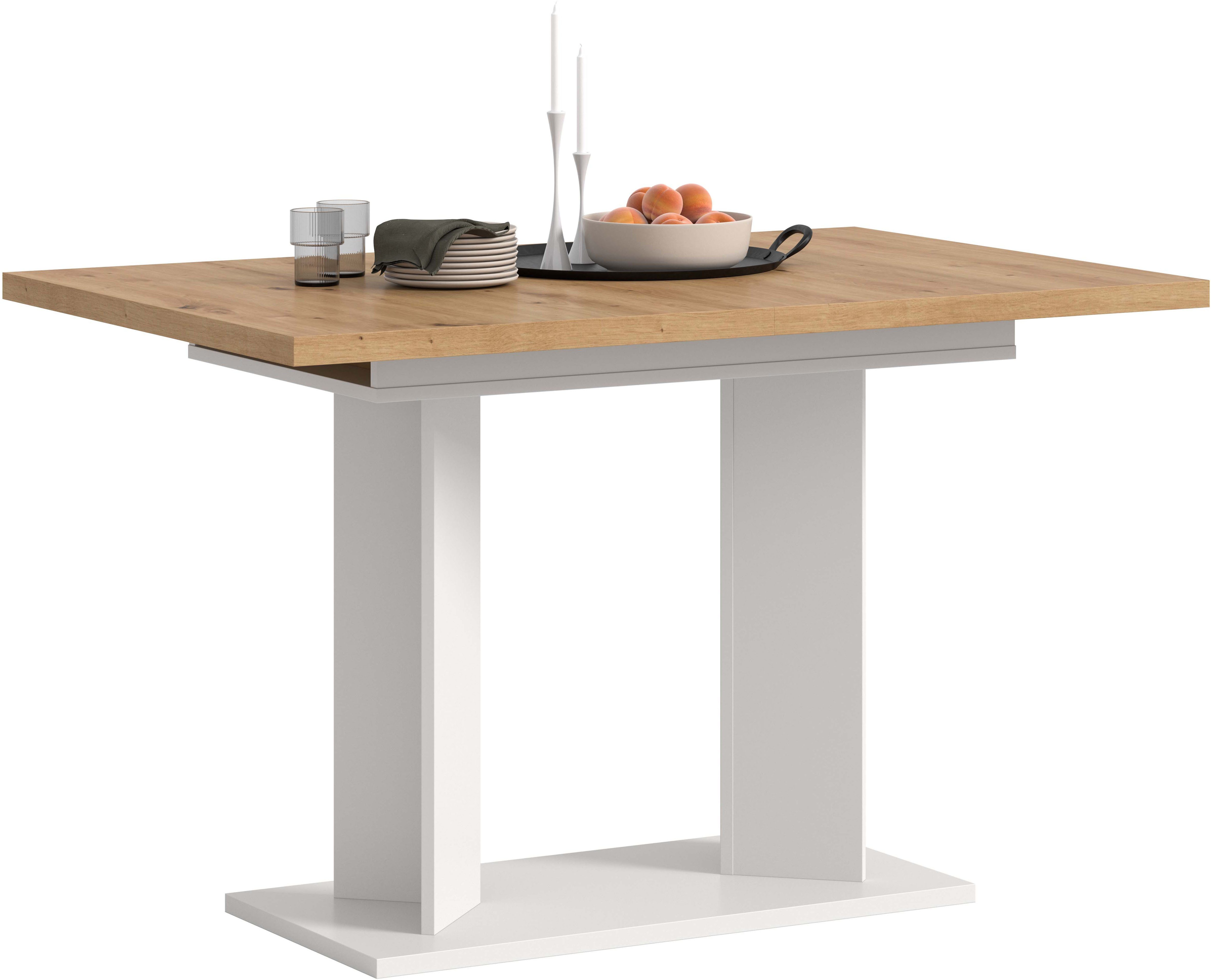 Home affaire Esstisch GERO, 120-160 cm, ausziehbar, Säulengestell (1-St., in verschiedenen Ausführungen erhältlich), Tisch, Esstisch, Esszimmer, Esszimmertisch, Küchetisch, Bartisch