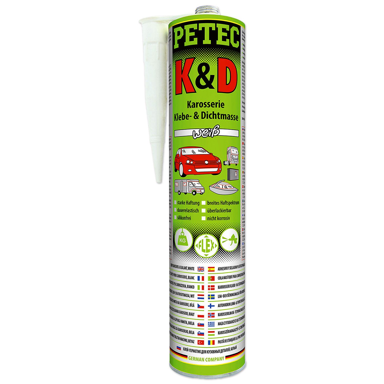 Petec Montagekleber Karosserie Klebe- & Dichtmasse, PETEC K&D, 310ml, Farbauswahl
