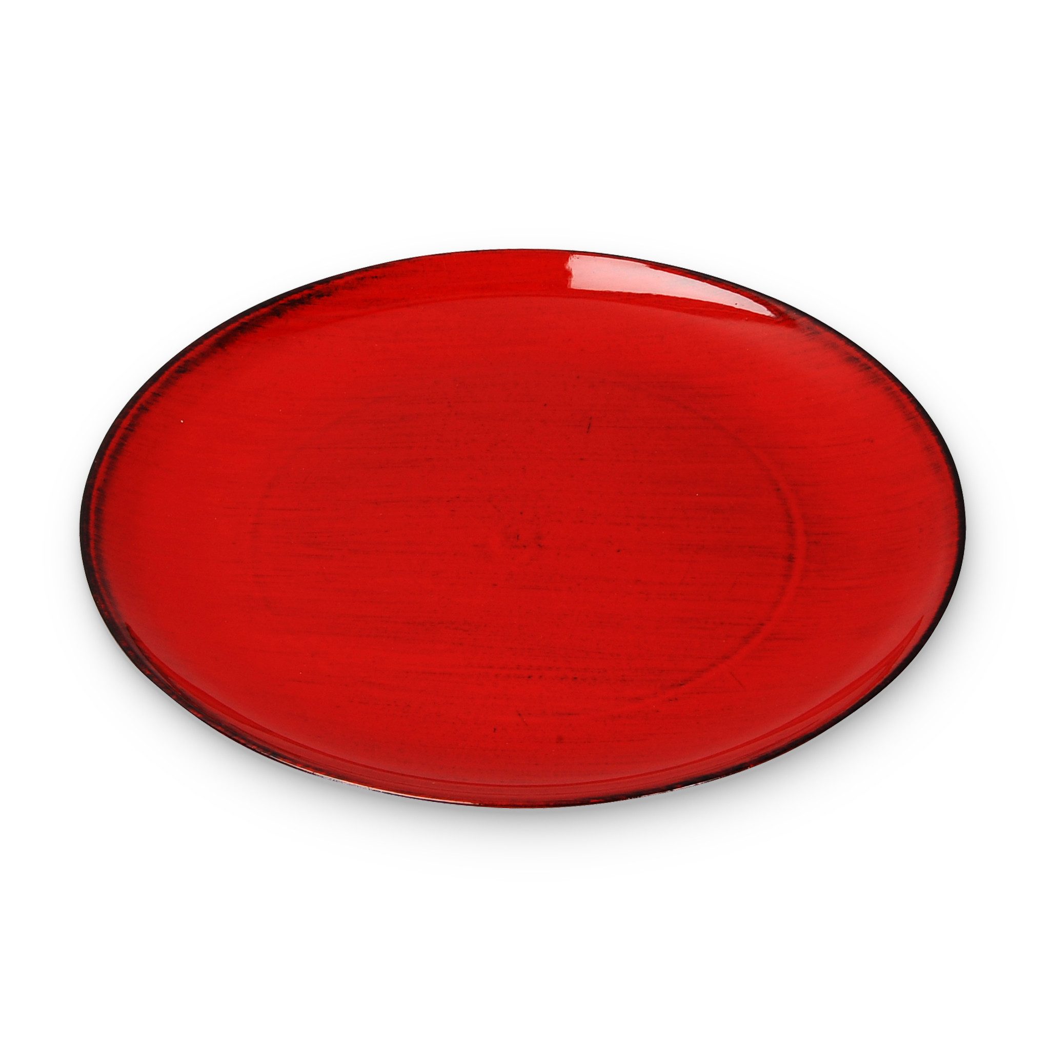 matches21 HOME & HOBBY Dekoschale Deko-Teller 28 cm in rot-schwarz für drinnen & draußen (1 St), Tischdeko für individuelle Kränze, Blumenarrangements & Kerzen