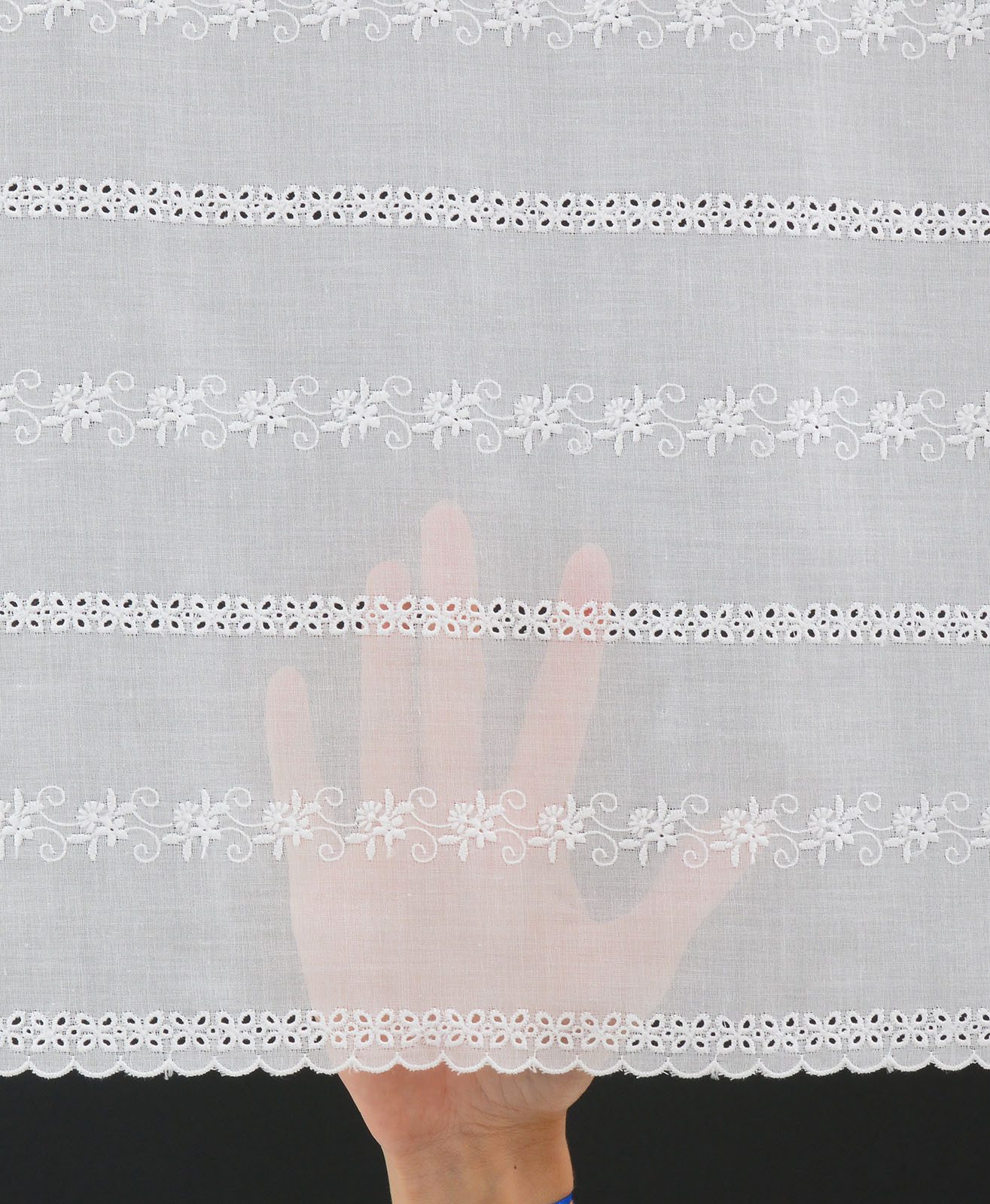 Gardinen Kranzusch Scheibengardine Batist Stickerei, Stangendurchzug, günstig online kaufen