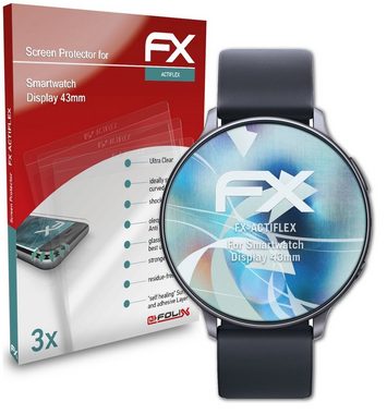 atFoliX Schutzfolie Displayschutzfolie für Smartwatch Display 43mm, (3 Folien), Ultraklar und flexibel