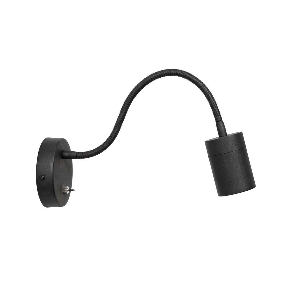 Steinhauer LIGHTING Wandleuchte, Leuchtmittel inklusive, Warmweiß, Wandleuchte Bettlampe Leseleuchte Glas Metall schwarz flexibel