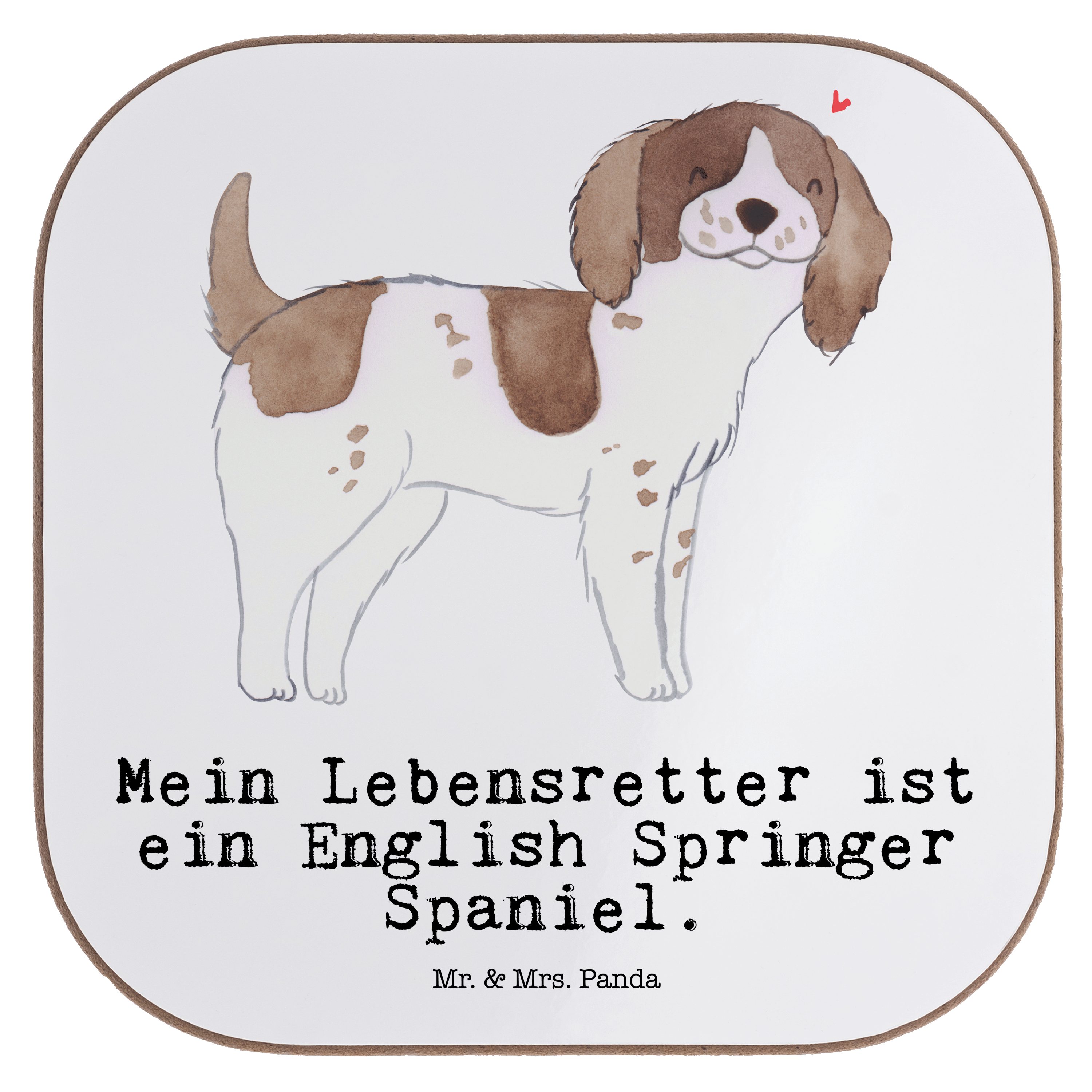 Hundebesitze, & Getränkeuntersetzer - Panda Mr. Geschenk, - Mrs. Weiß Lebensretter 1-tlg. Springer Spaniel English