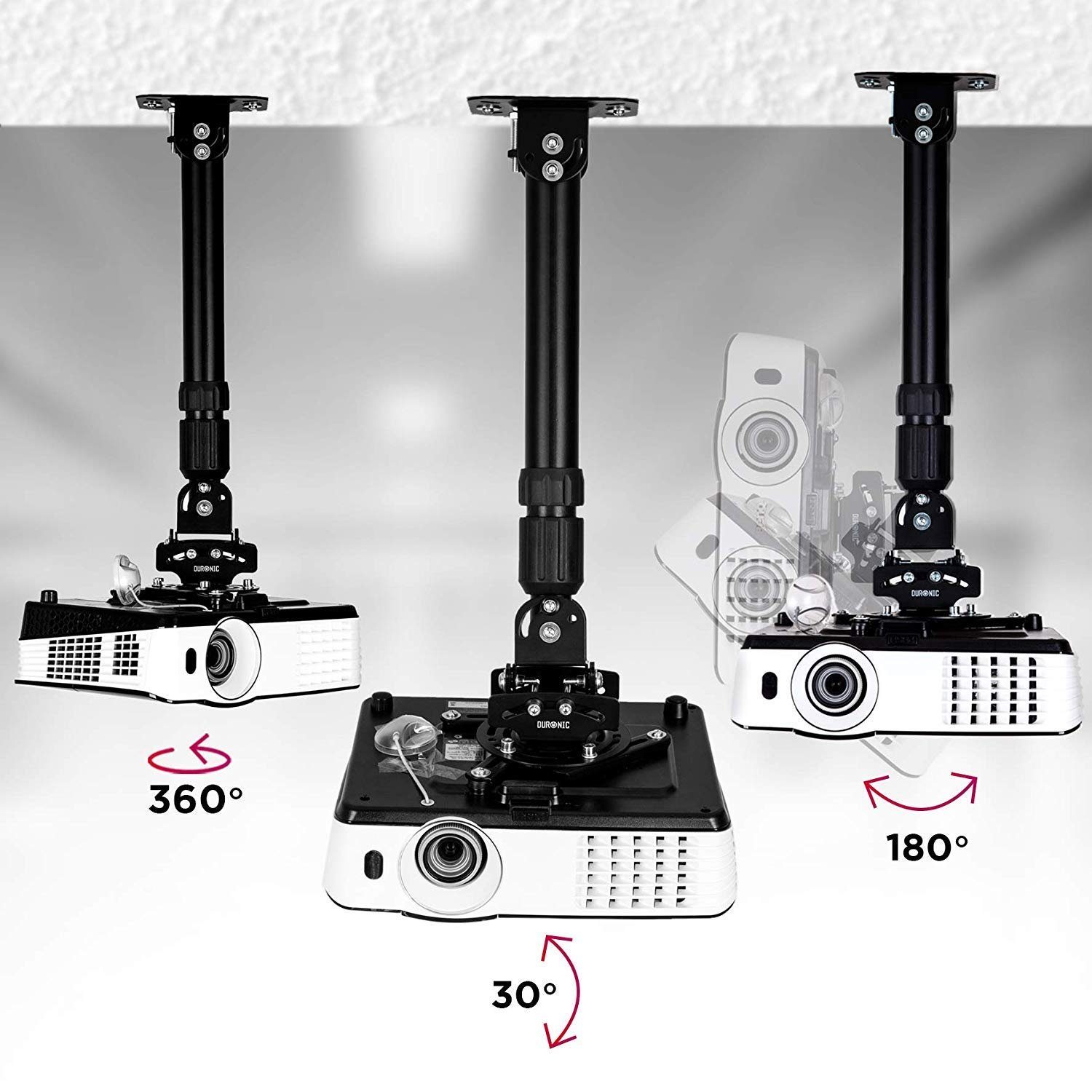 Duronic Beamer-Deckenhalterung, (PB04XL Beamer Halterung, Projektor Deckenhalterung)