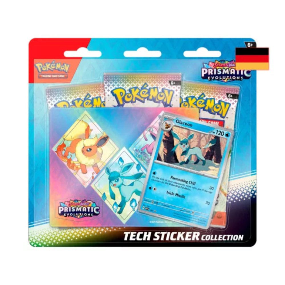The Pokémon Company International Spiel Pokémon - Karmesin & Purpur Prismatische Entwicklungen Tech-Sticker-Ko