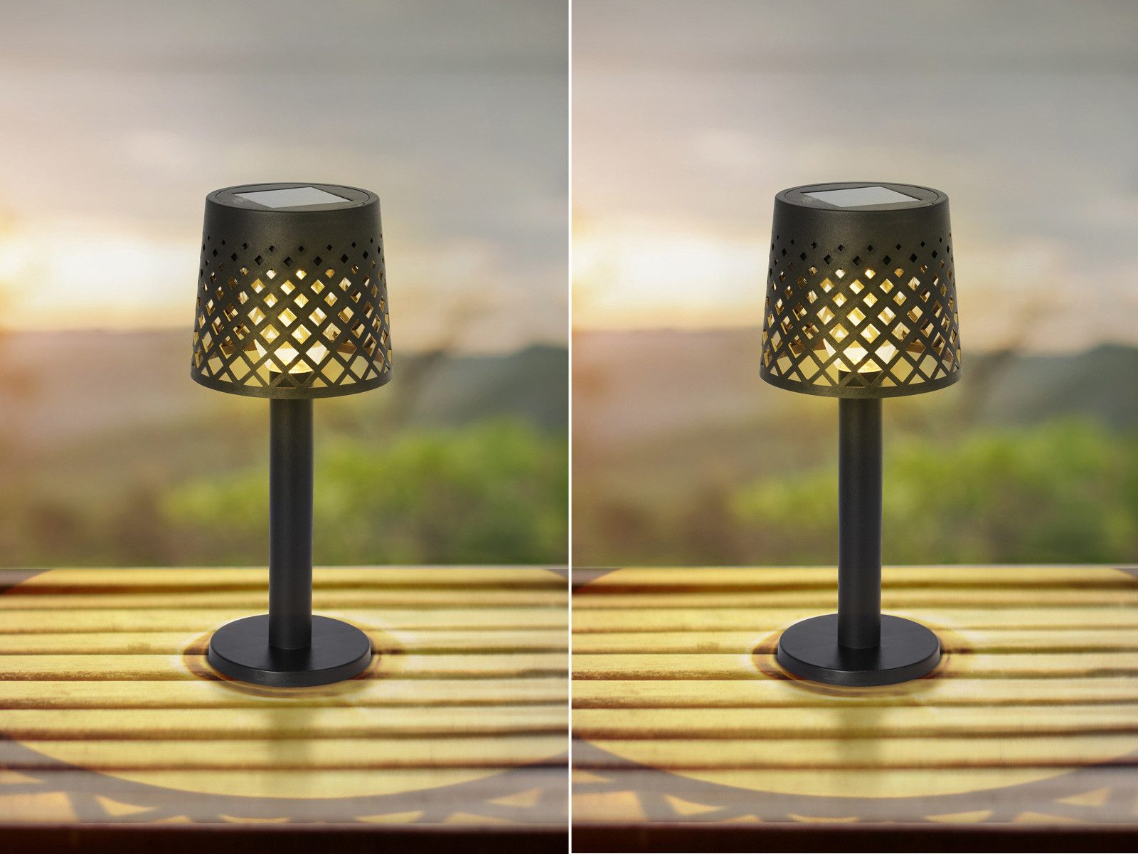 meineWunschleuchte LED Solarleuchte, LED fest integriert, warmweiß, 2er