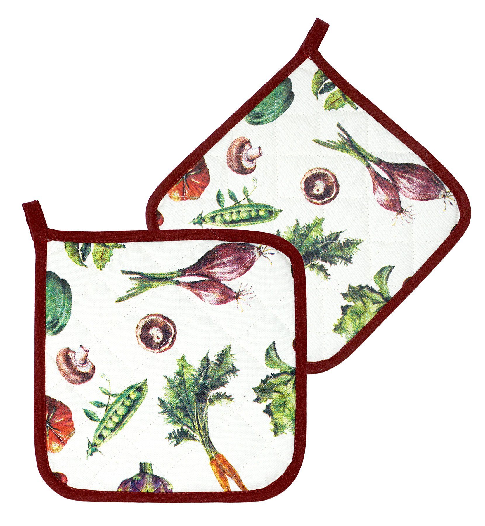 Lashuma Topflappen Gemüse, (Set, 2-tlg), Topfhalter 20x20 cm, Topfuntersetz günstig online kaufen