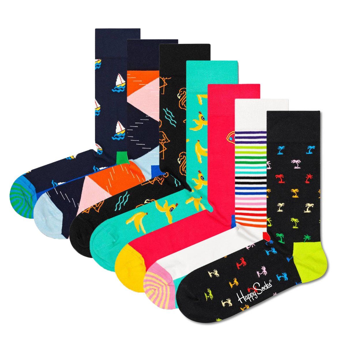 Wäsche/Bademode Socken Happy Socks Kurzsocken Unisex Socken, 7er Pack, Geschenkbox