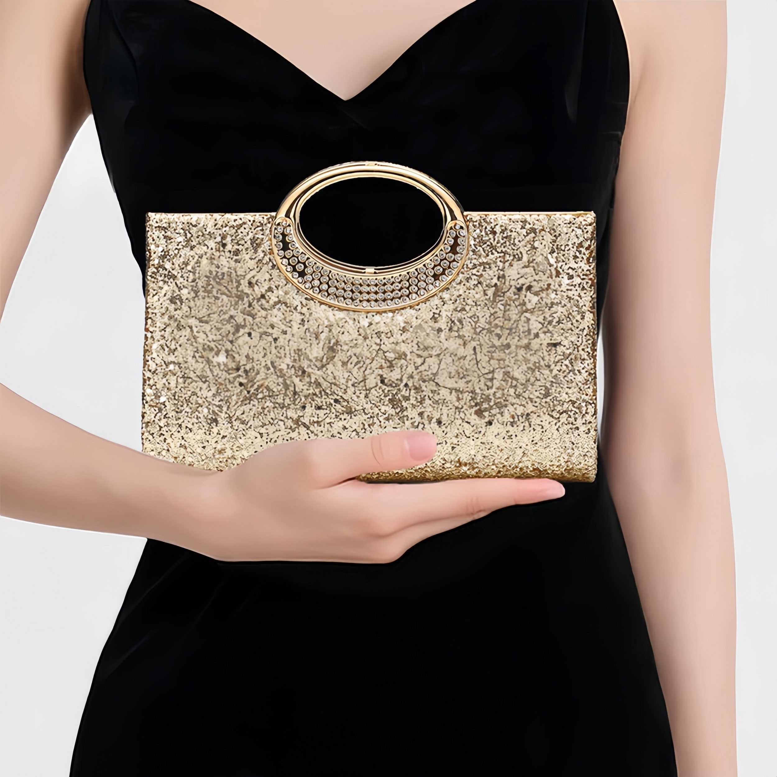 Zaewry Abendtasche Damen Clutch mit Pailletten, Abendtasche, abnehmbare Kette, Party – Bild 5 von 5