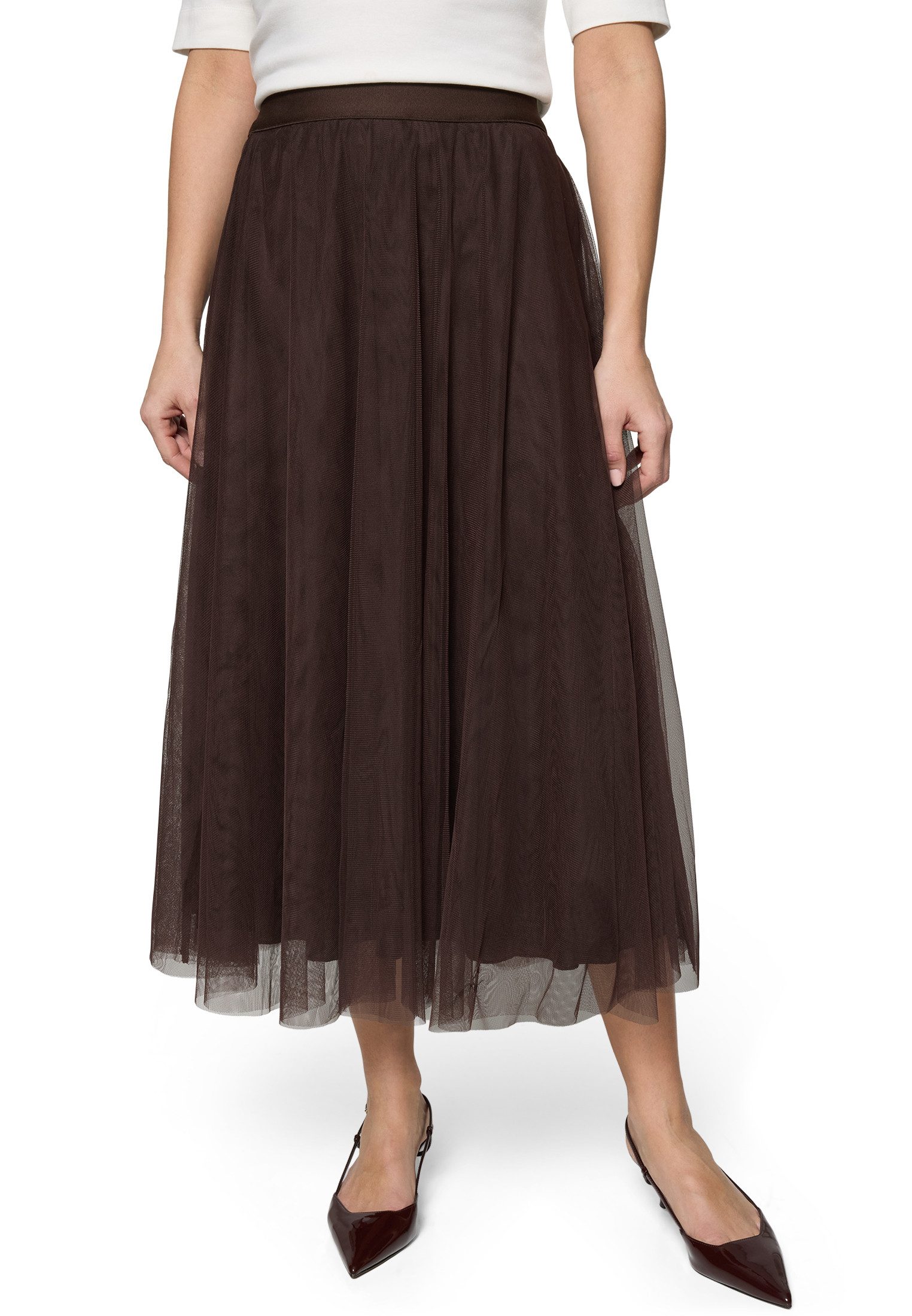 Zero Midirock Damen mit Falten Material