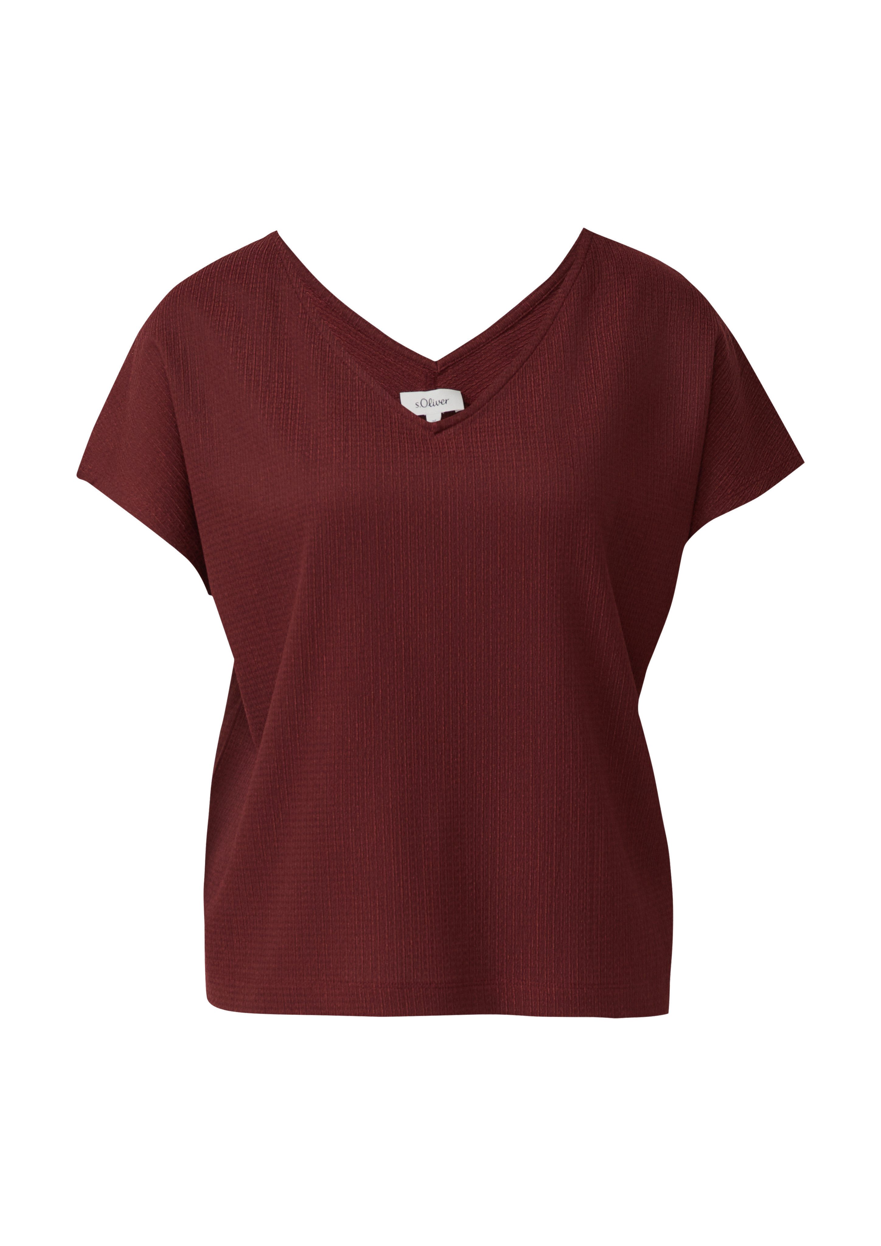 s.Oliver Kurzarmshirt Sommershirt mit V-Ausschnitt – Bild 4 von 4