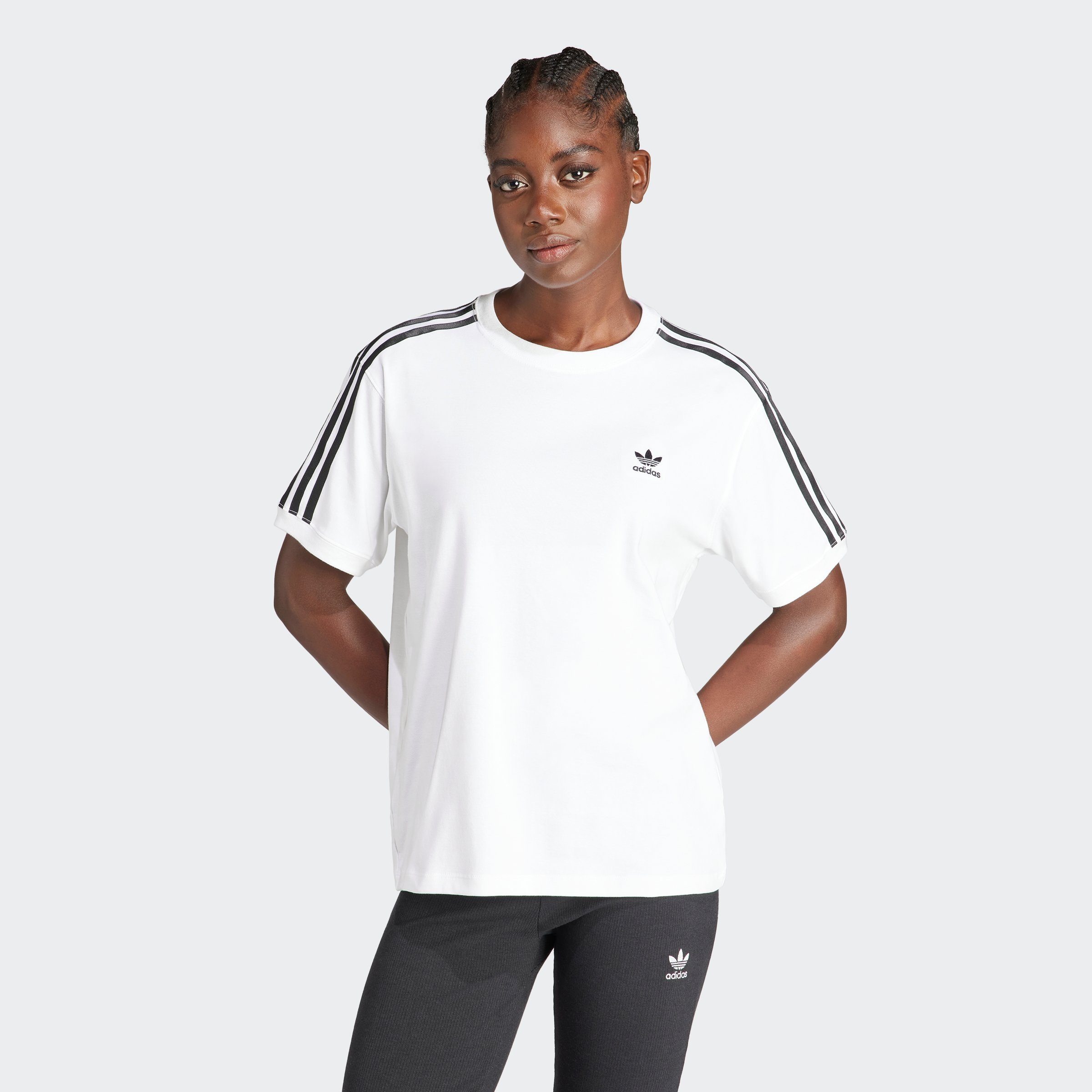 adidas Originals T-Shirt 3 STRIPE TEE WHITE