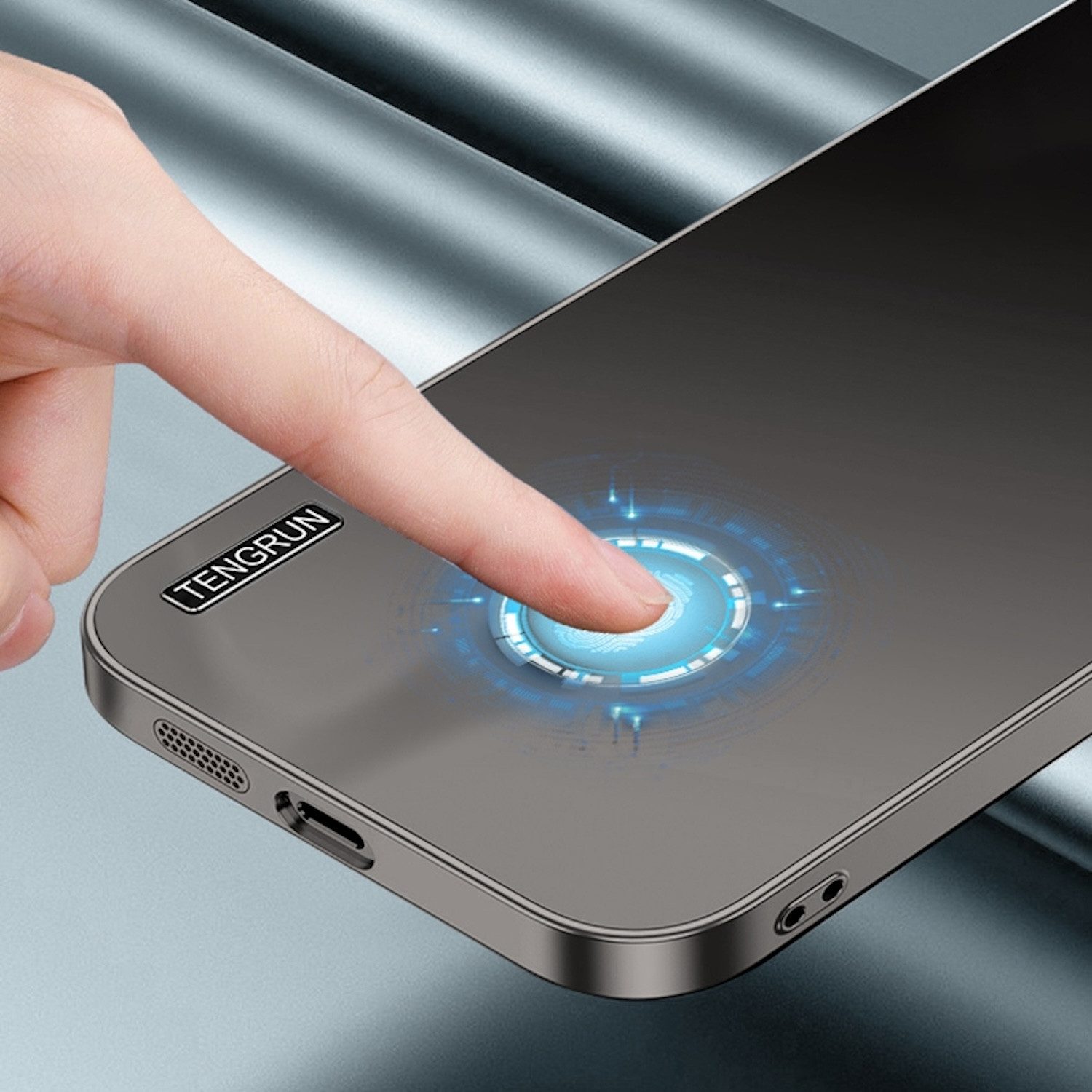 Wigento Handyhülle Für Xiaomi 15 Pro Feinmattes Metall Design Handy Hülle Tasche Schwarz, Mikro-frostige Metallic-Lackierung, stilvolles Design