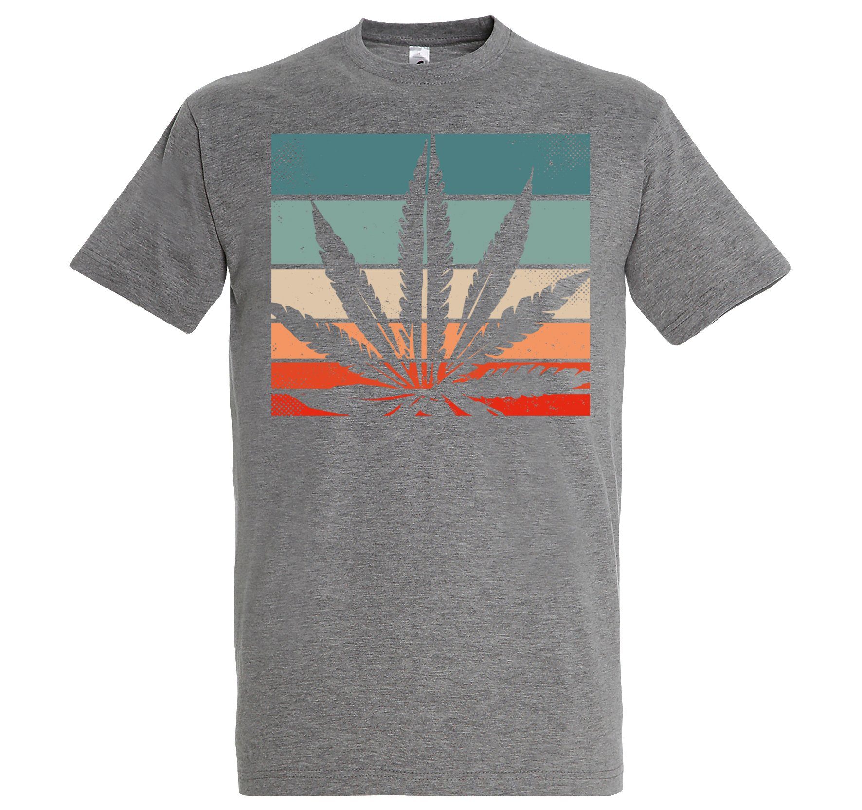 Youth Designz T-Shirt Retro Cannabis Herren T-Shirt mit Trendigem Frontdruck Grau | T-Shirts