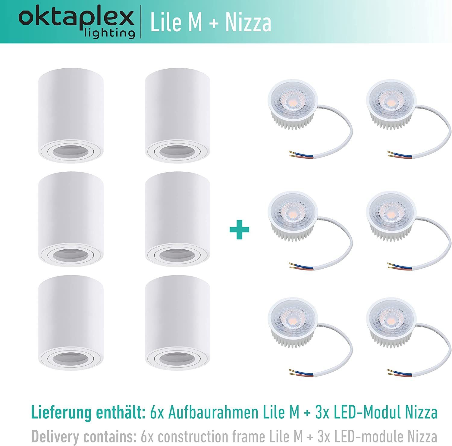 Oktaplex lighting LED Deckenstrahler 6 Stück günstig online kaufen