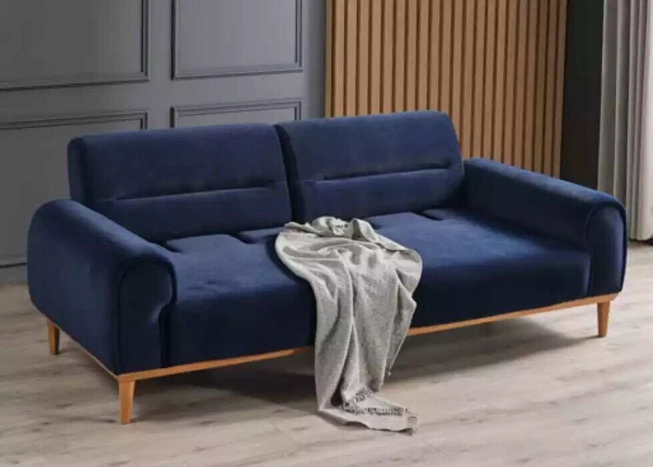 JVmoebel 3-Sitzer Dreisitzer Blau Couch Polster Design Sofa 3 Sitzer Sofas Zimmer, 1 Teile, Made in Italy