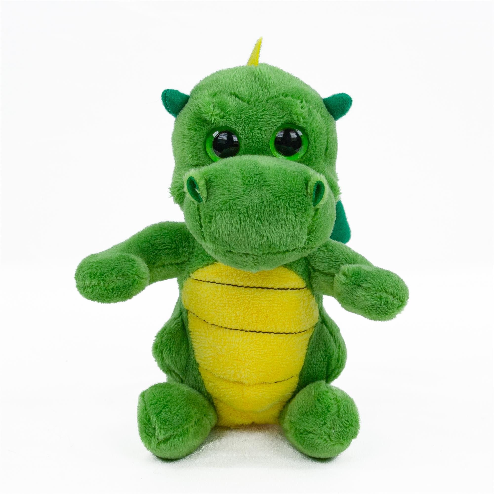 Teddys Rothenburg Kuscheltier Drache grün/gelb 18 cm Plüschtier Stofftier (Stoffdrache, Plüschdrache)