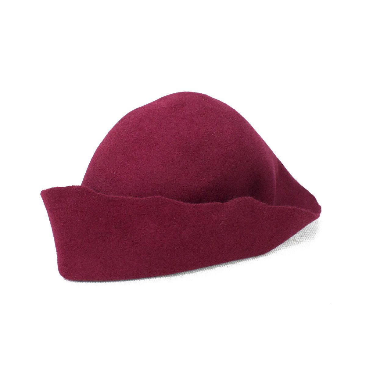 Vehi Mercatus Ritter-Kostüm Mittelalter Filzhut / Pilgerhut burgundrot