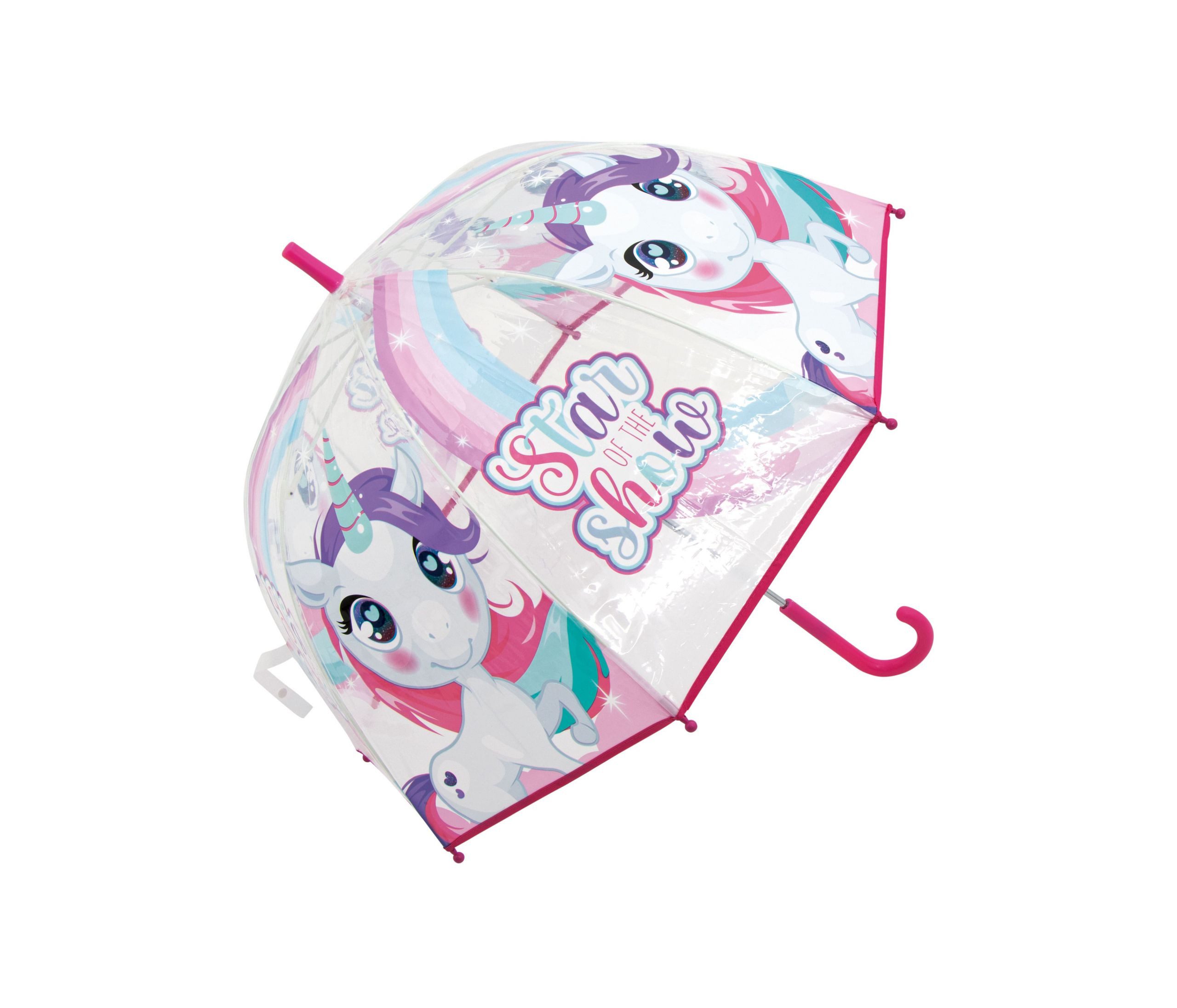 Zaska Stockregenschirm Einhorn, Kinder Regenschirm Kuppelschirm Ø 68