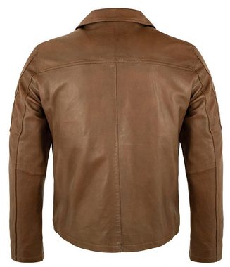 bugatti Lederjacke BU-111 Echtleder Herren Lederjacke Lammnappa dunkel cognac