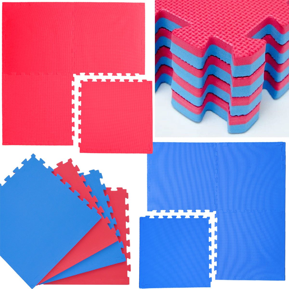 eyepower Fitnessmatte für Zuhause - 1,6 m² Trainingsmatte mit Rand - 4 Große Home Gym Matten, 63 x 63 x 2 cm Bodenschutzmatte Sport und Gymnastik - EVA Bodenmatte
