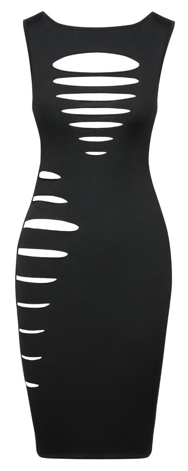 Minikleid Eng geschnittenes Kleid mit Cut-outs - schwarz