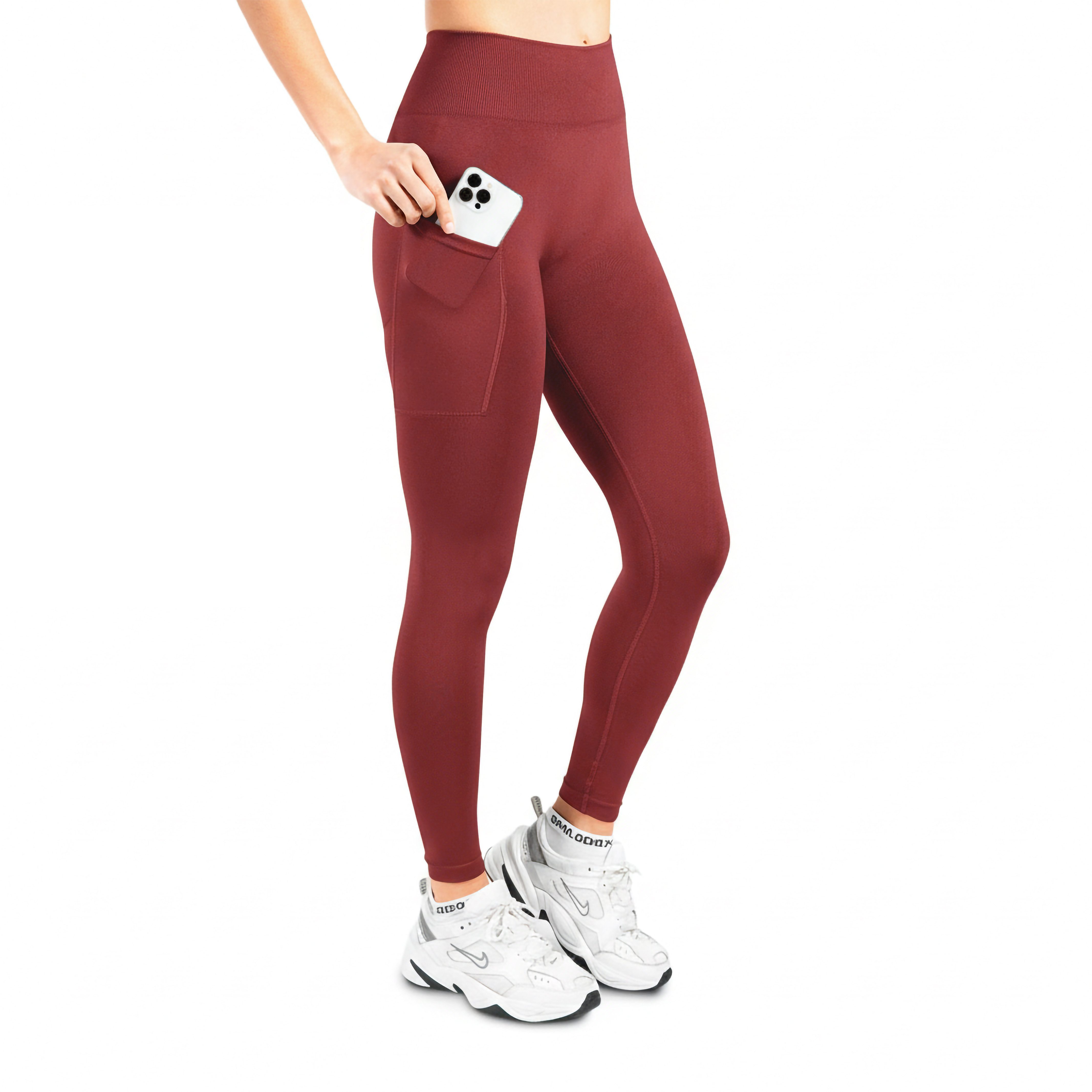 Smilodox Leggings Adrielle, Seamless Leggings mit Seitentasche – Sport & Freizeit Mit Seitentasche, Seamless, Figurbetonte Leggings, Stretch-Material