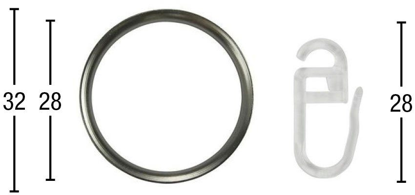 GARESA Gardinenring Ring mit Haken, Gardinen, (Set, 20-St., mit Faltenlegeh günstig online kaufen