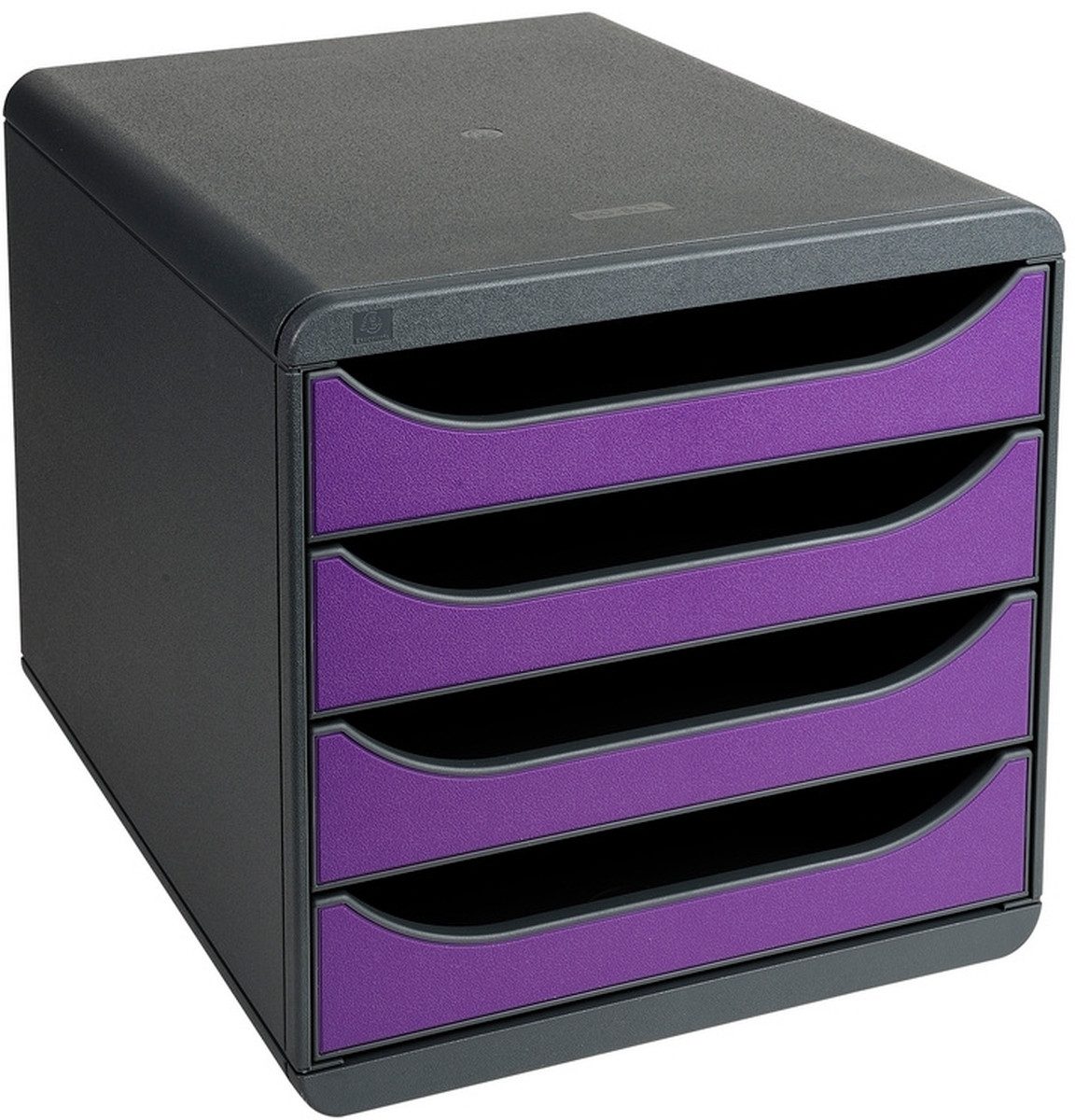 EXACOMPTA Organizer Schubladenbox Big-Box Iderama 4 Fächer mausgrau/violett