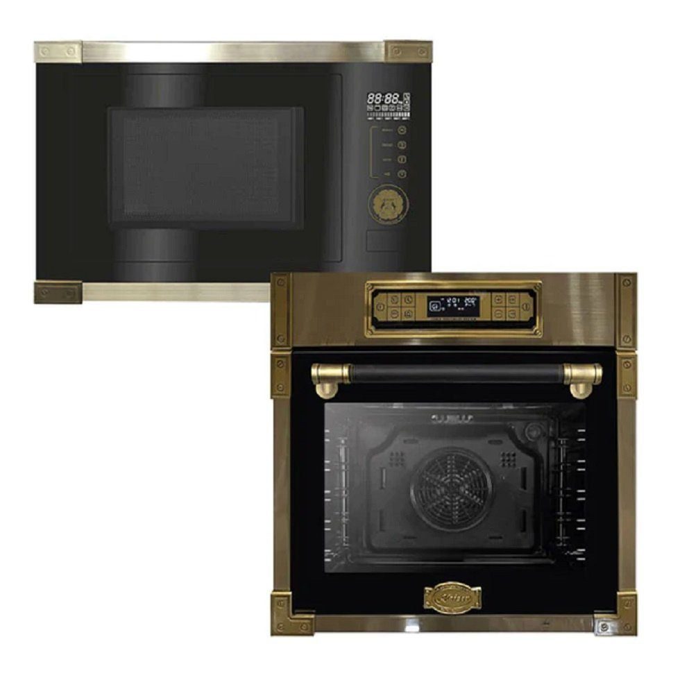 Kaiser Küchengeräte Backofen-Set EH 6726 AD+EM 2545 AD, Retro Einbau Backofen 80L,Elektro Backofen+Einbau-Mikrowelle, 25 l