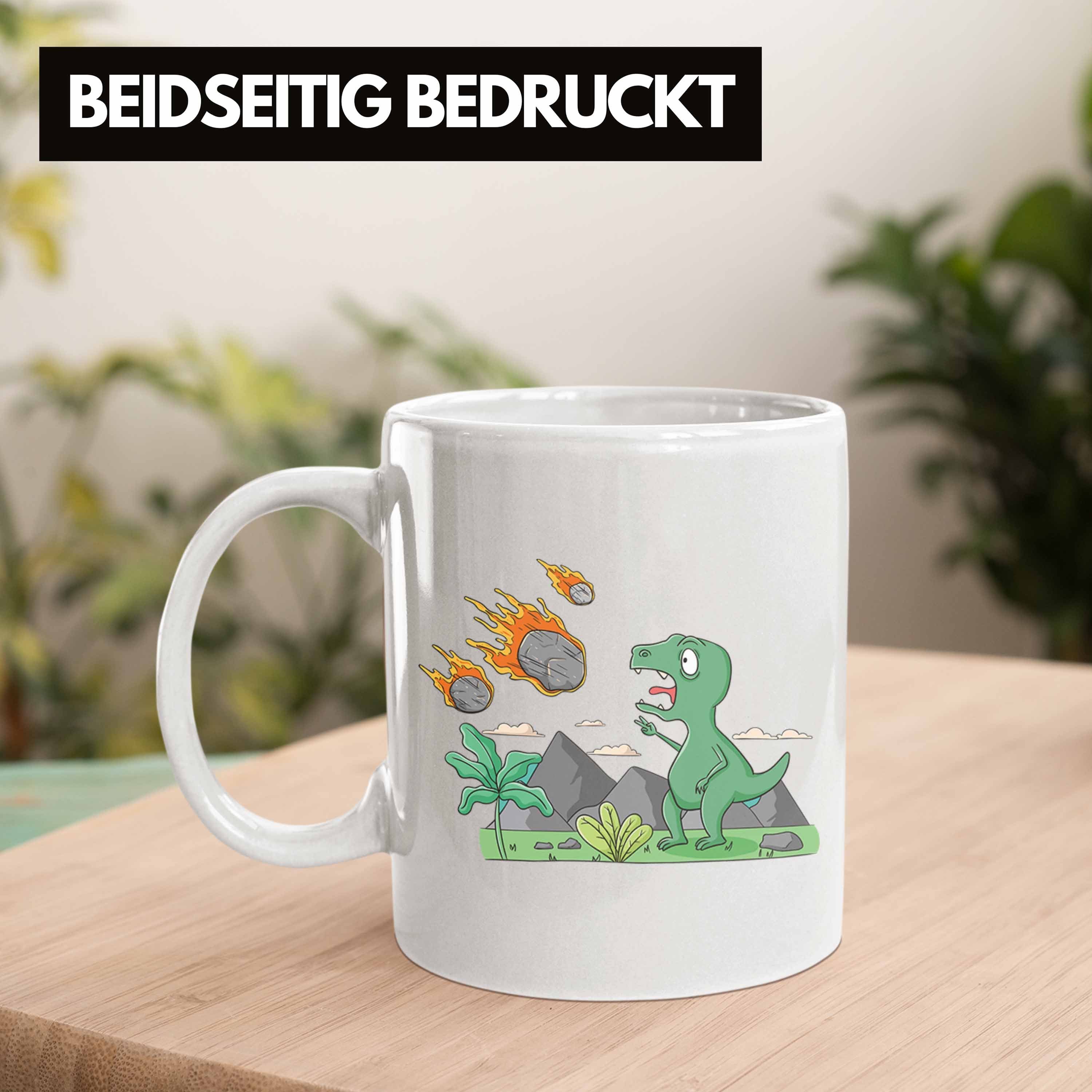 Trendation Tasse Geschenk Dinosaurier Weiss Grafik Lustig Tasse
