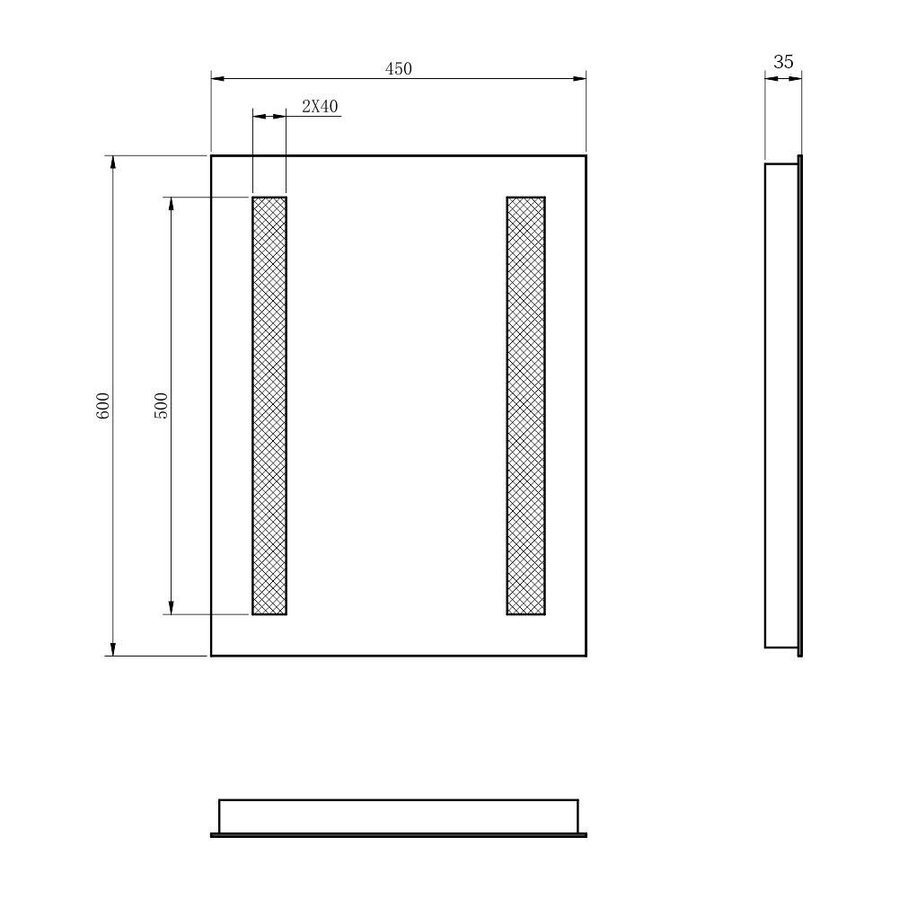 SONNI Badspiegel Badspiegel mit Beleuchtung Kalt/Neutral/Warmweiß, Wandspiegel mit Touch-Schalter Spiegel LED-Beleuchtung Kaltweiß IP44