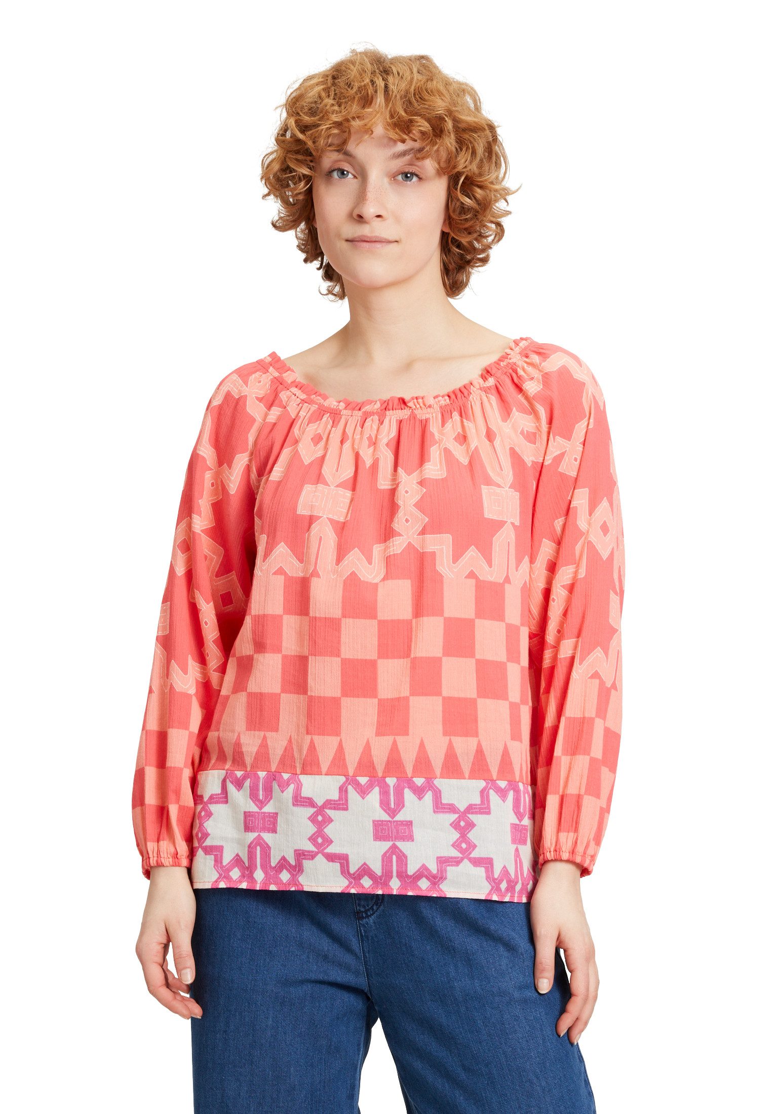 Carmenbluse Cartoon Damen Carmenbluse mit Muster