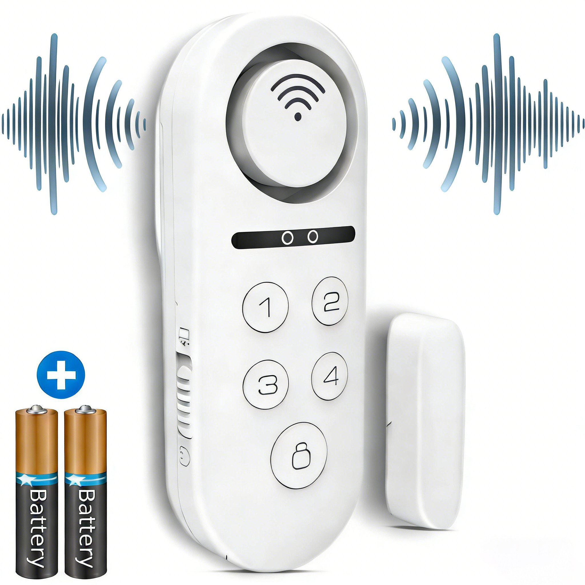 Forrlite Smarter Tür-Fensterkontakt, Türalarm, Fensteralarm, Kabellose Alarmanlage (Türalarm mit Sirene für Haus, Geschäft, Büro und Wohnung)