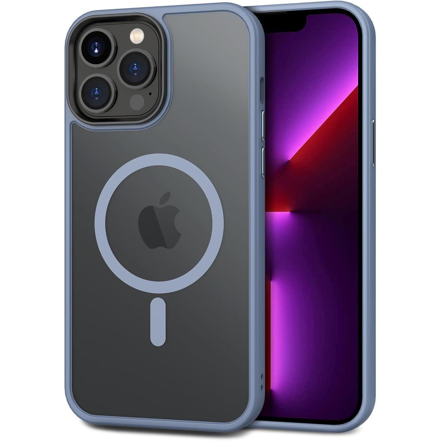 LuxusKollektion Smartphone-Hülle iPhone 13 Pro Max Hülle MagSafe Kameraschutz Hellblau
